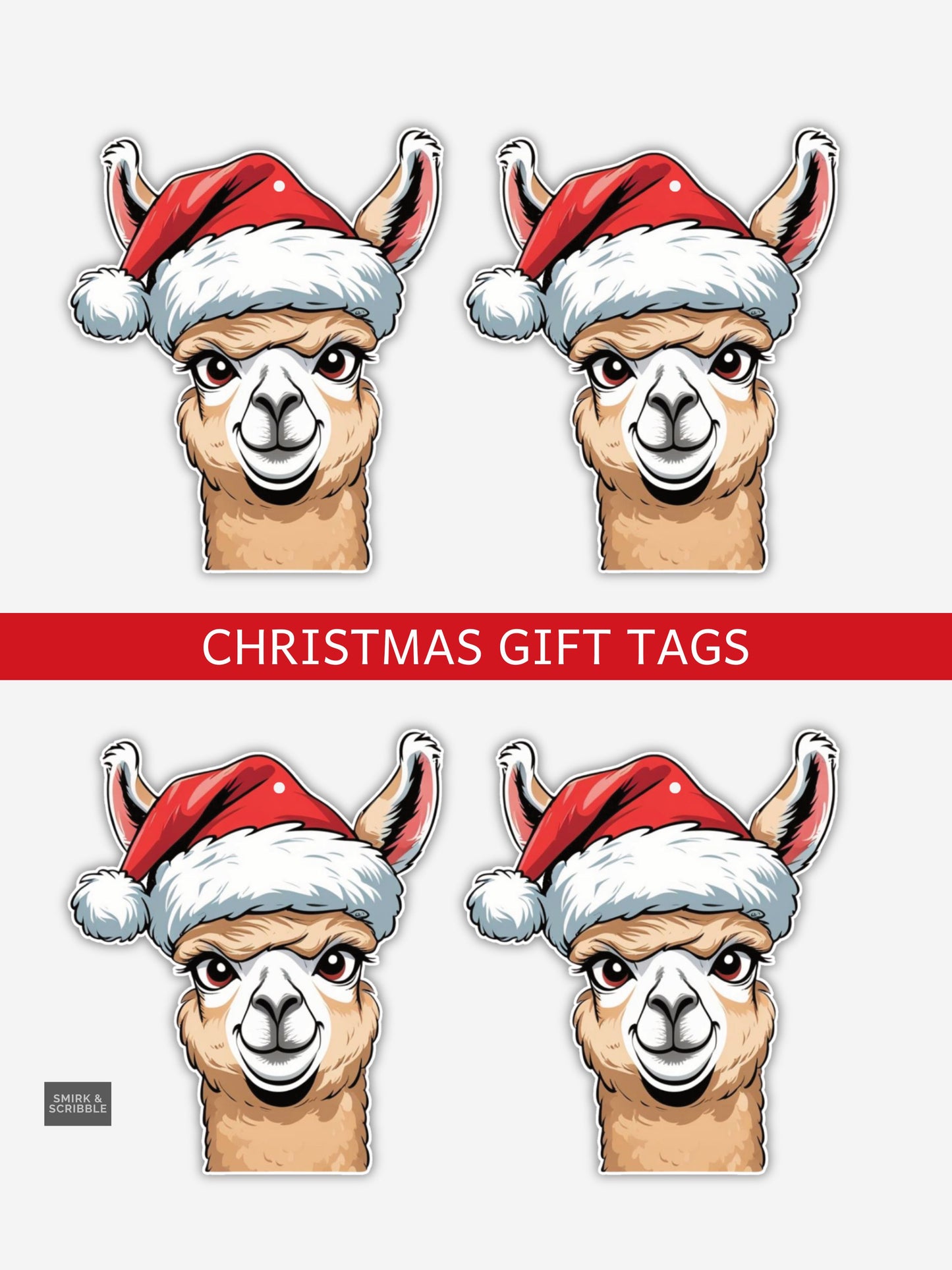 Llama Christmas Gift Tags