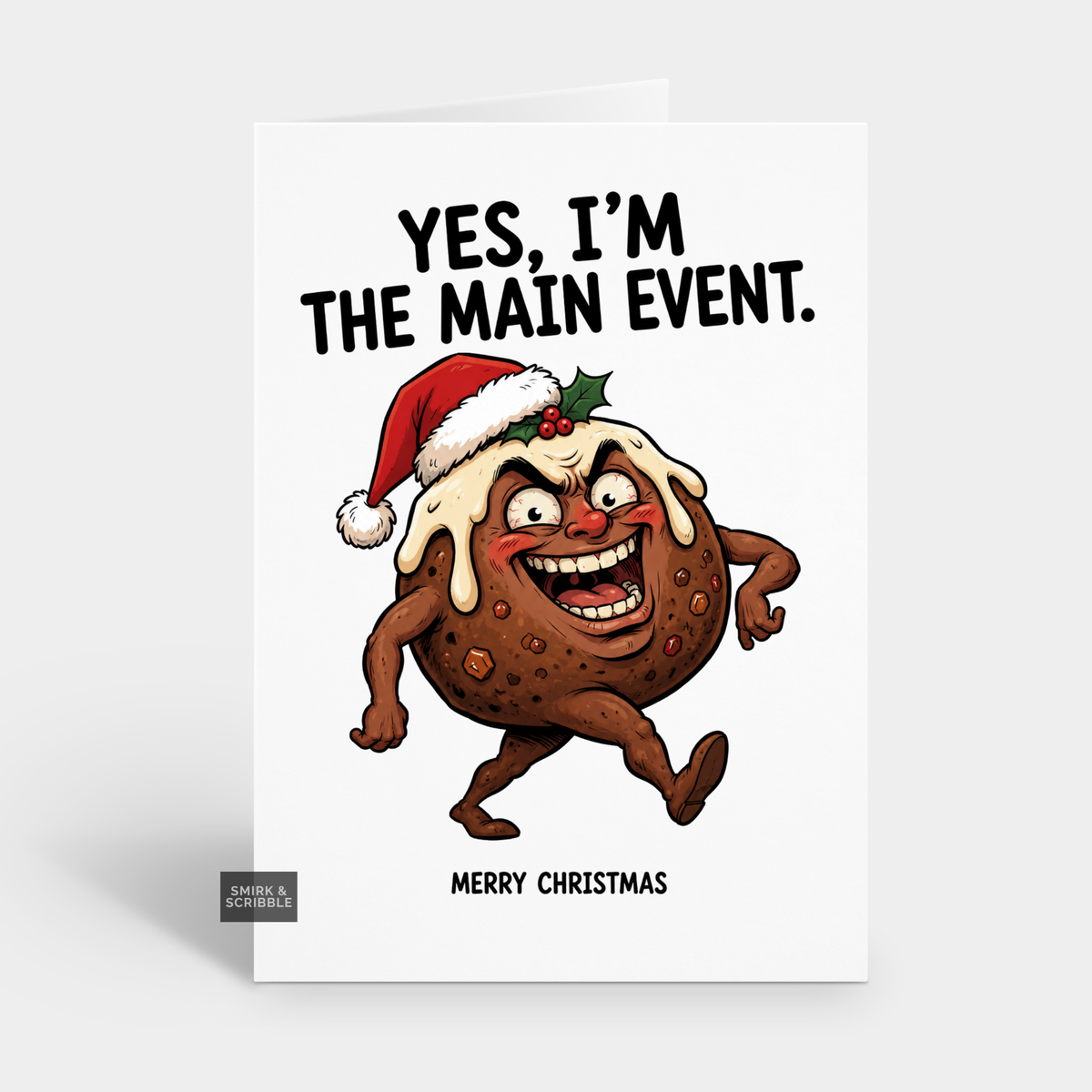Funny Christmas Card - Main Event Xmas Pudding