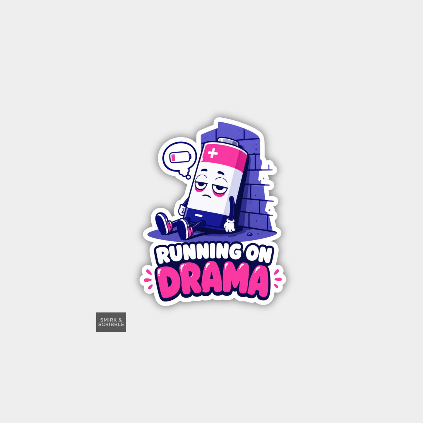 Funny Joke Vinyl Sticker - Running On Drama