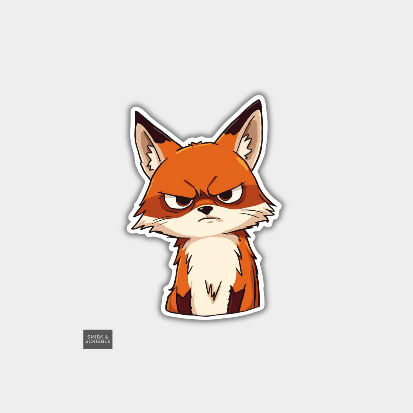 Grumpy Fox Vinyl Sticker