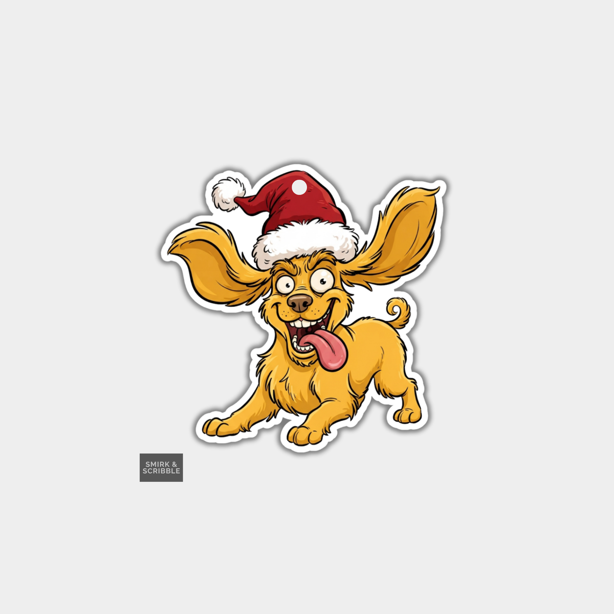 Funny Christmas Gift Tags - Cute Cheeky Happy Dog
