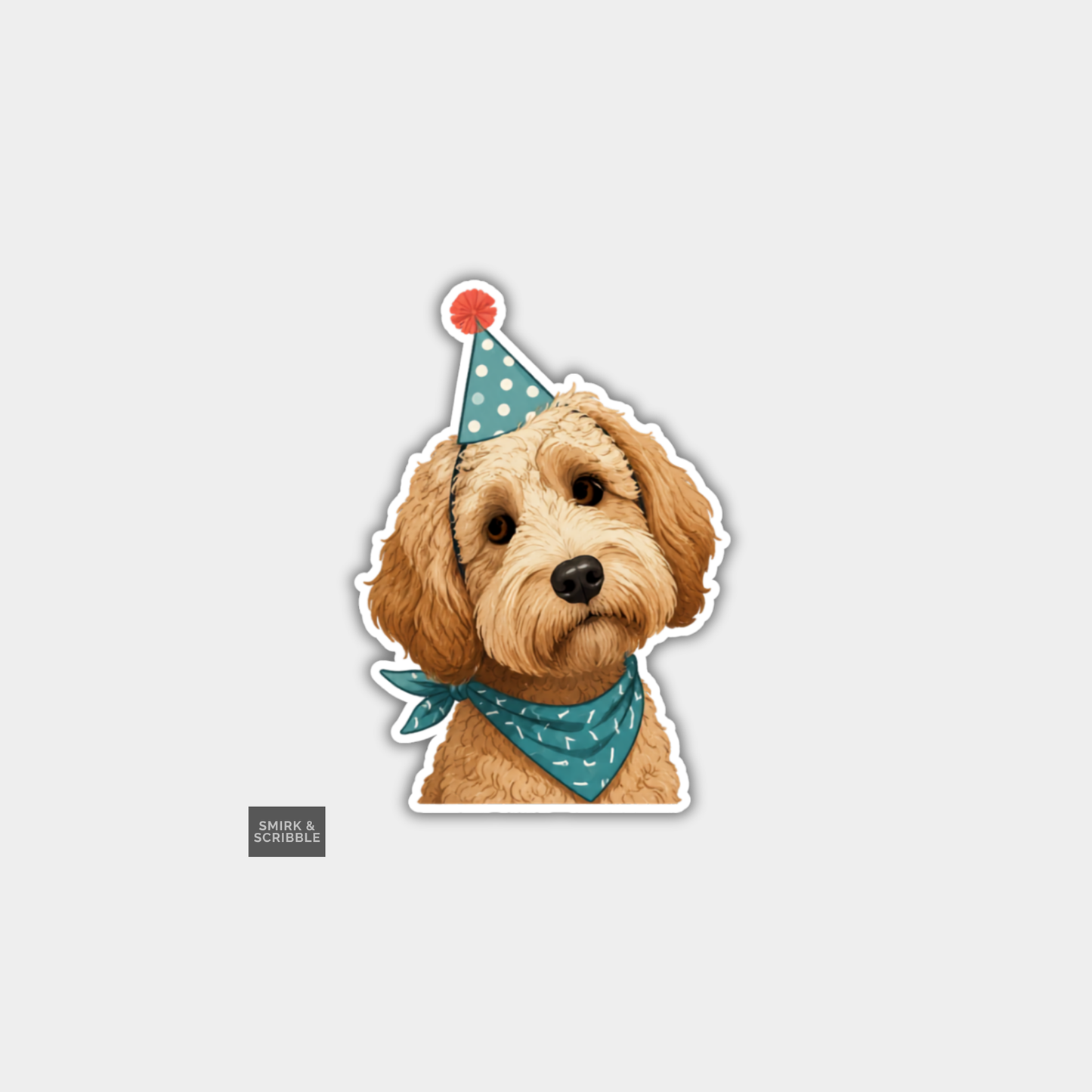 Funny Character Vinyl Sticker - Birthday Dog