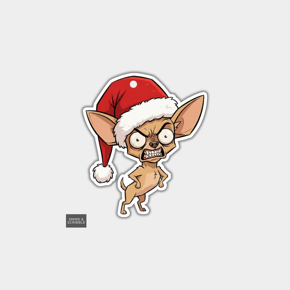 Funny Christmas Gift Tags - Cute Sinister Chihuahua