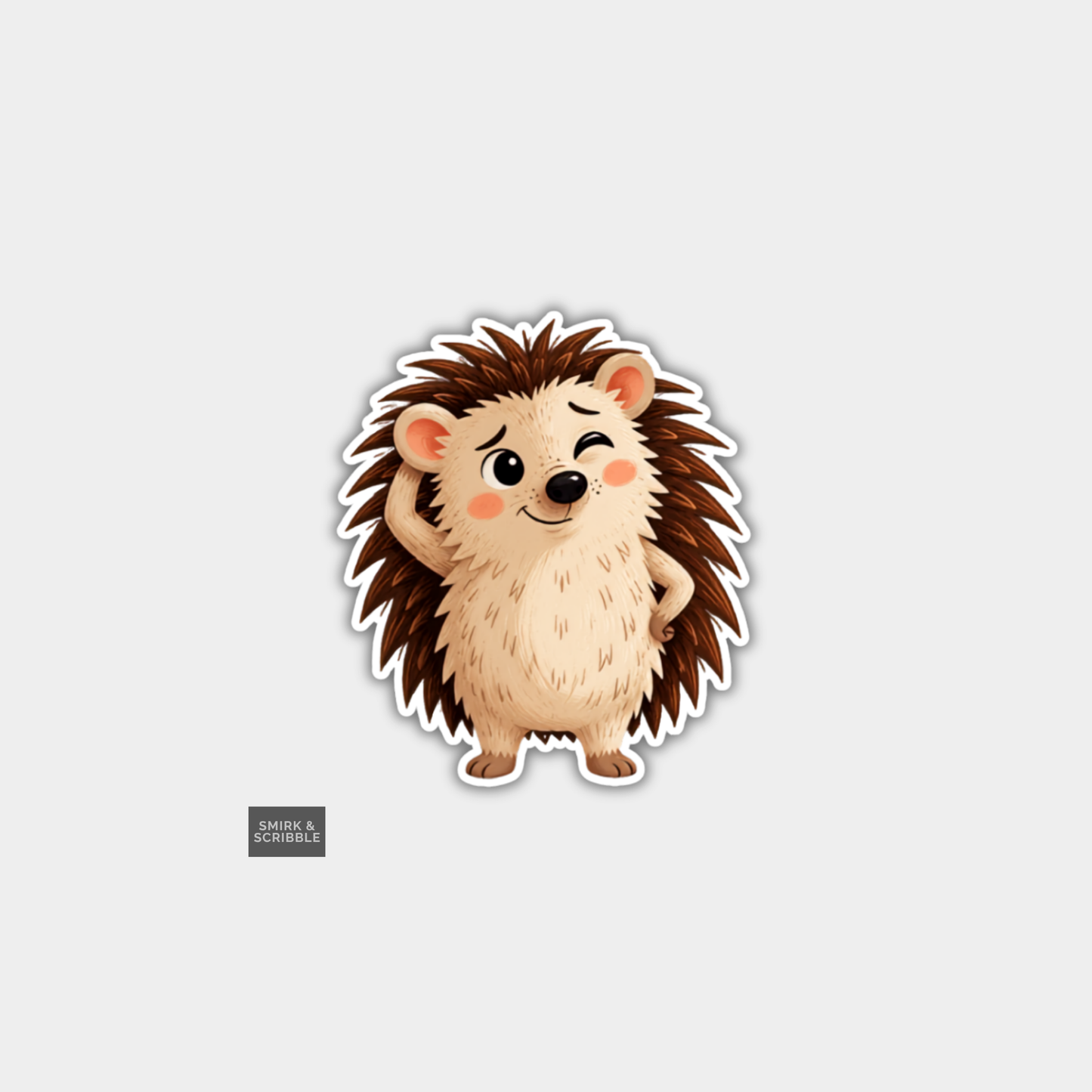 Funny Die Cut Vinyl Sticker - Cute Hedgehog