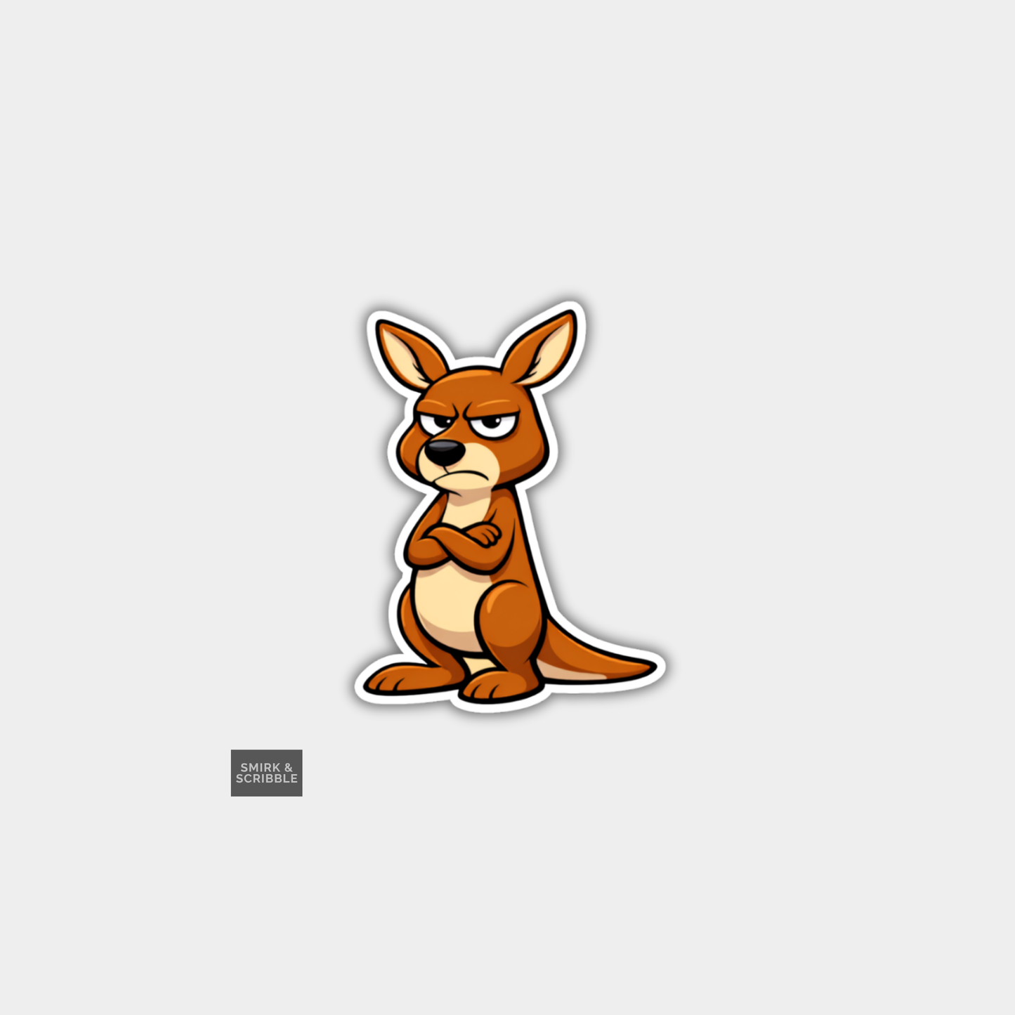 Funny Character Vinyl Sticker - Grumpy Kangaroo