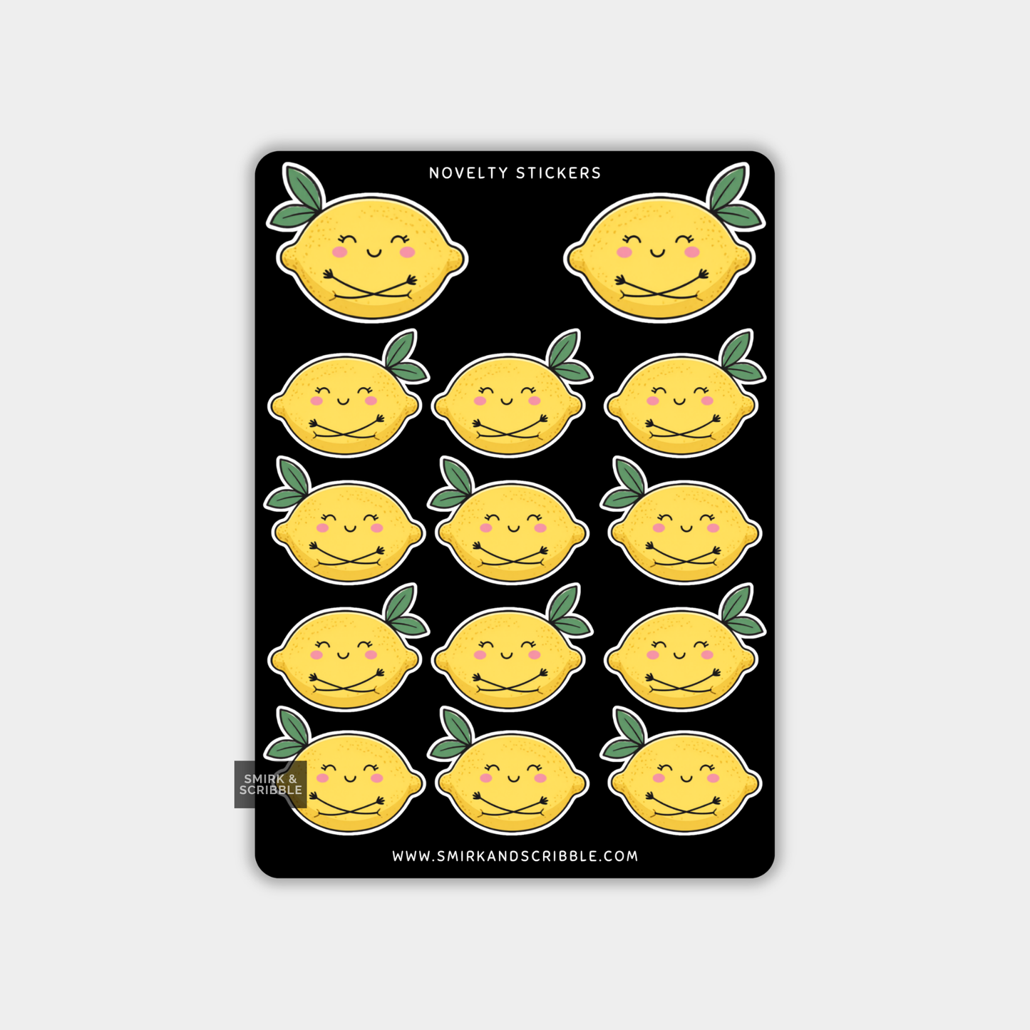Funny Vinyl Sticker Sheet - Cute Lemon