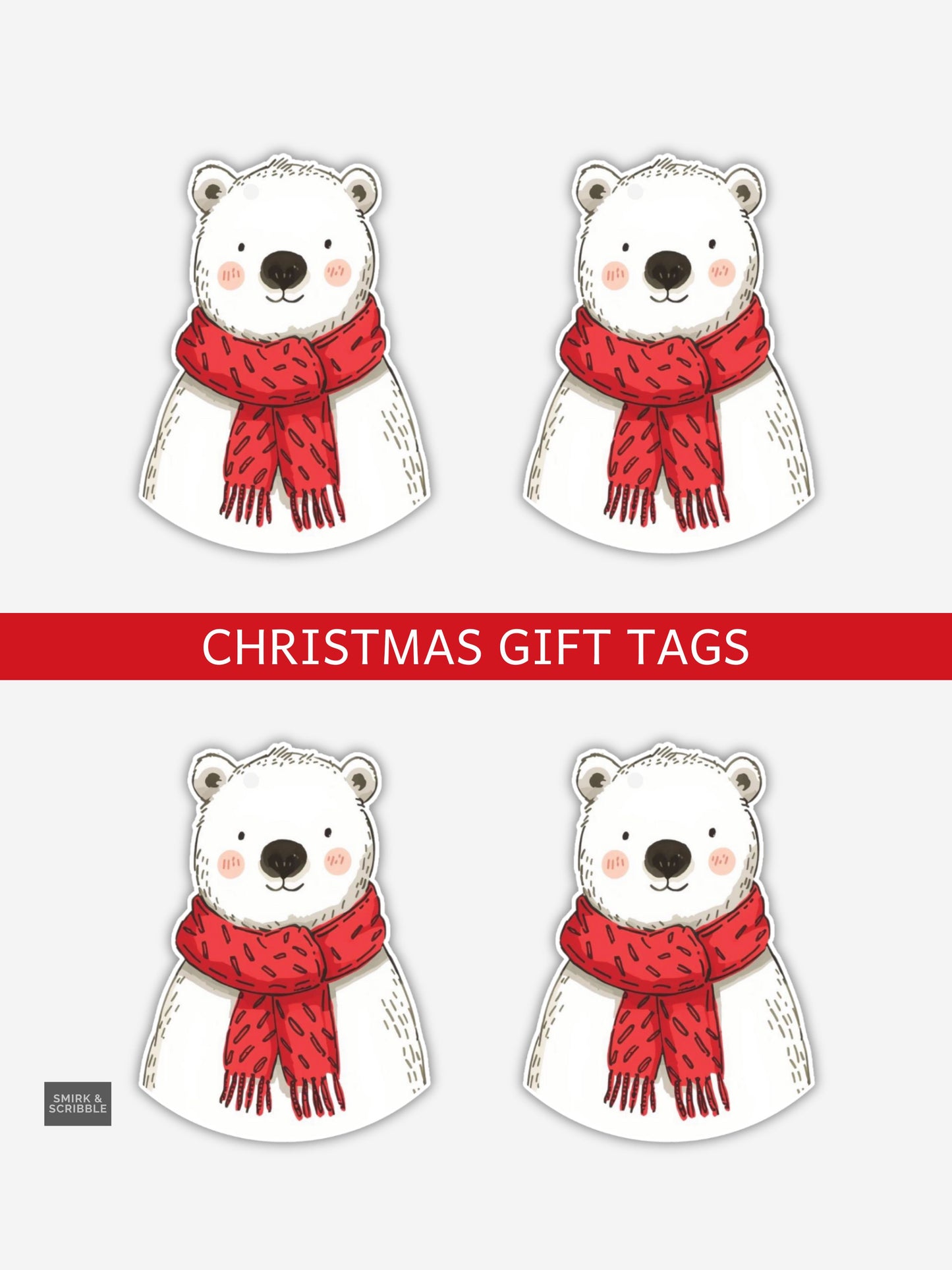 Bear Christmas Gift Tags