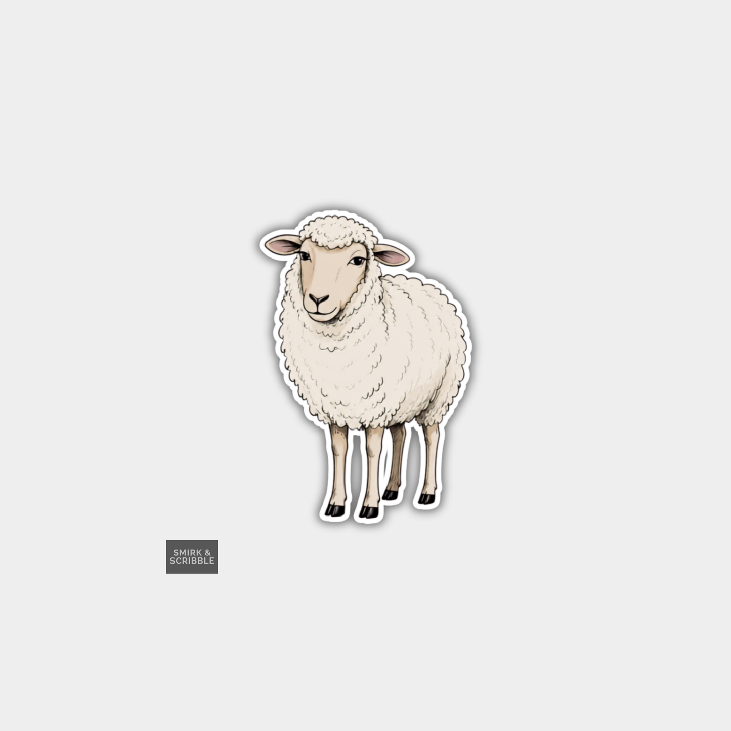 Funny Die Cut Vinyl Sticker - Sheep