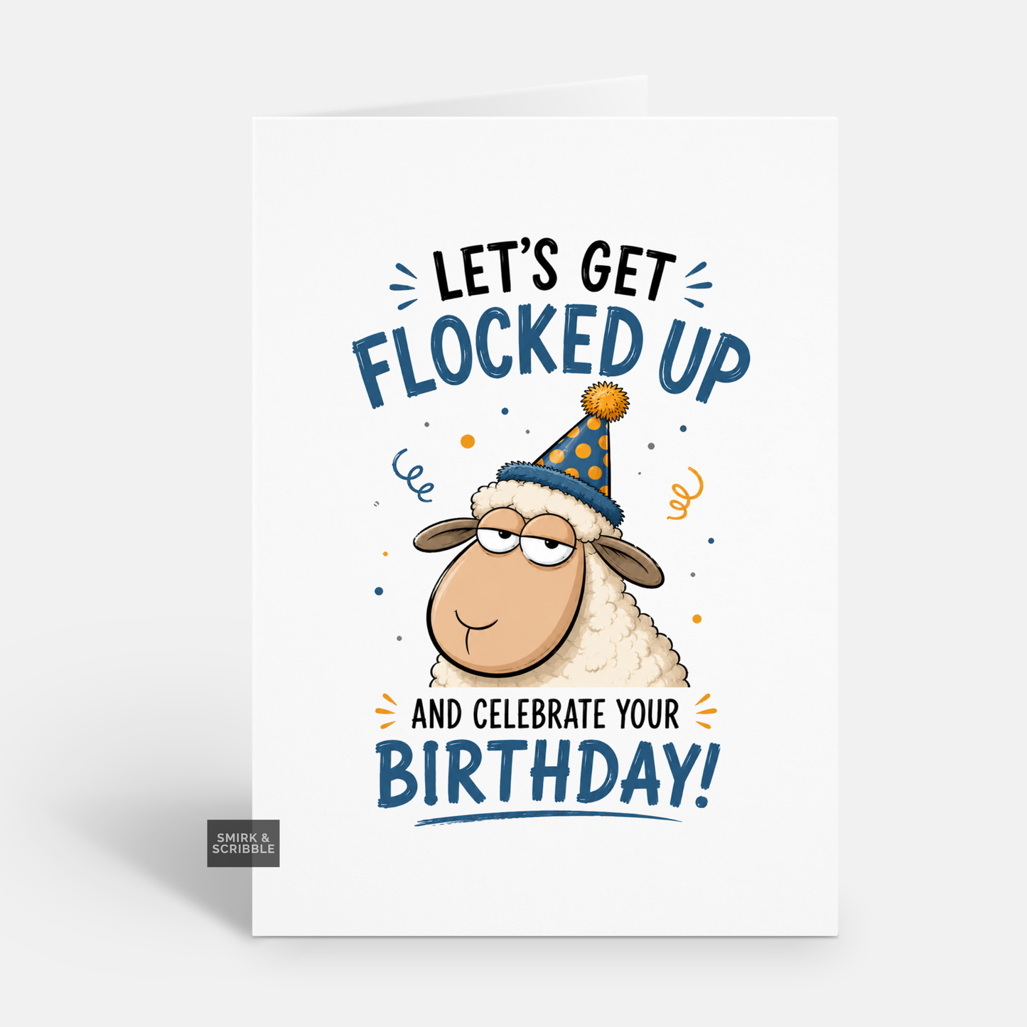 Funny Birthday Card - Flocked Up Sheep