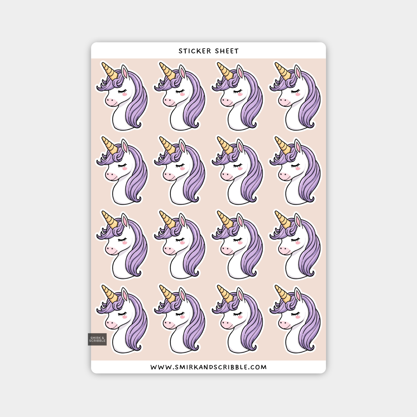 Unicorn Sticker Sheet