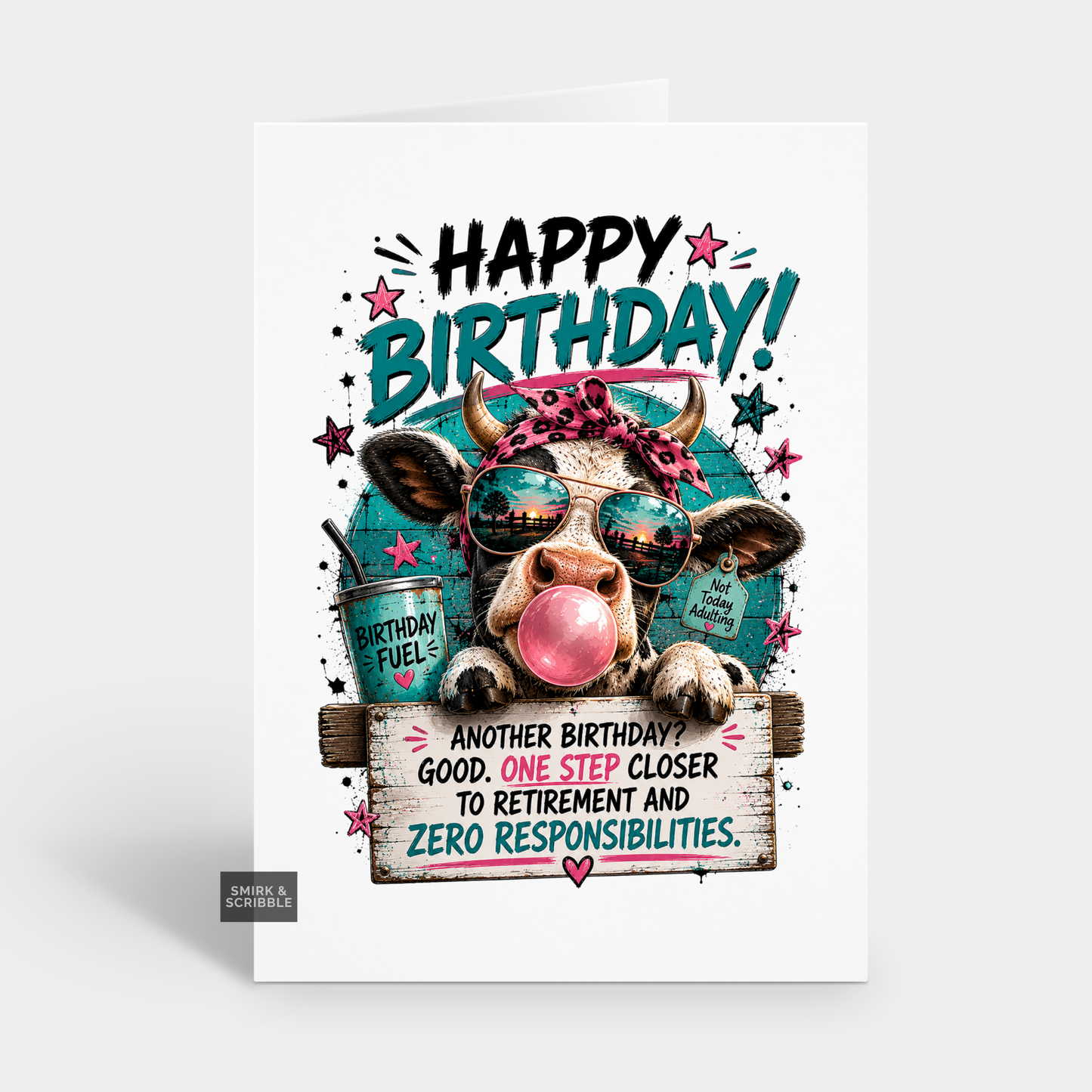 Funny Birthday Card - Retirement Cow