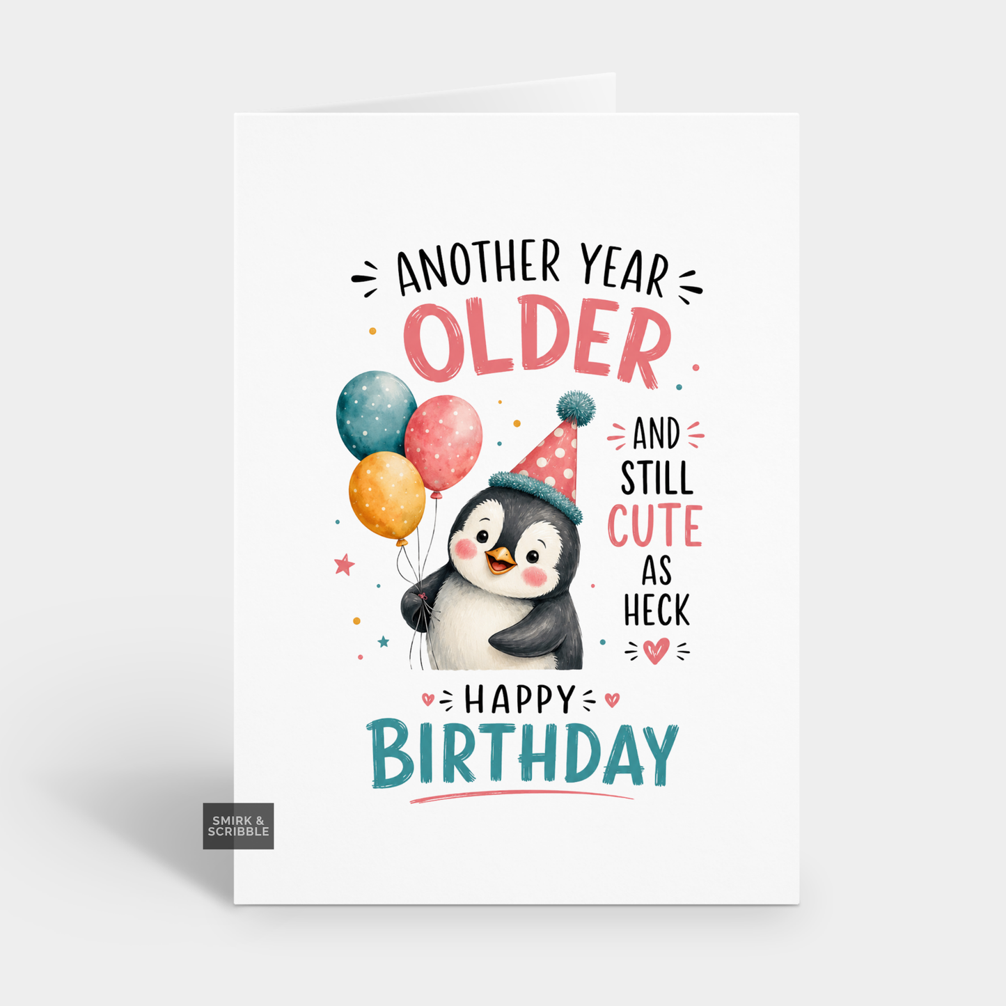 Funny Birthday Card - Cute Penguin