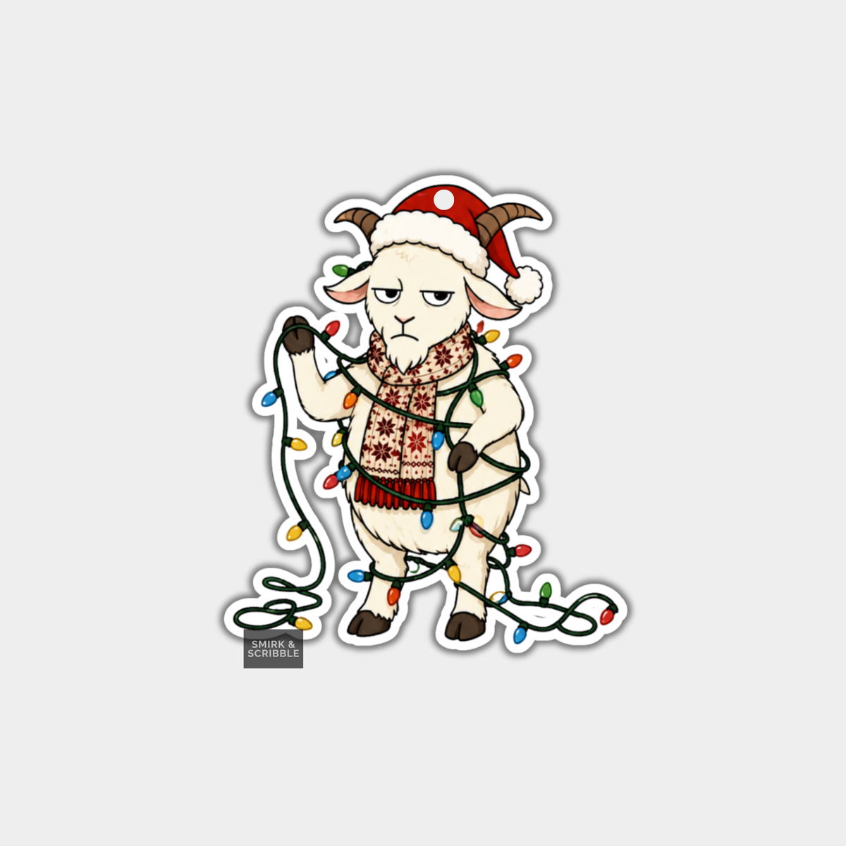 Funny Christmas Gift Tags - Cute Grumpy Goat