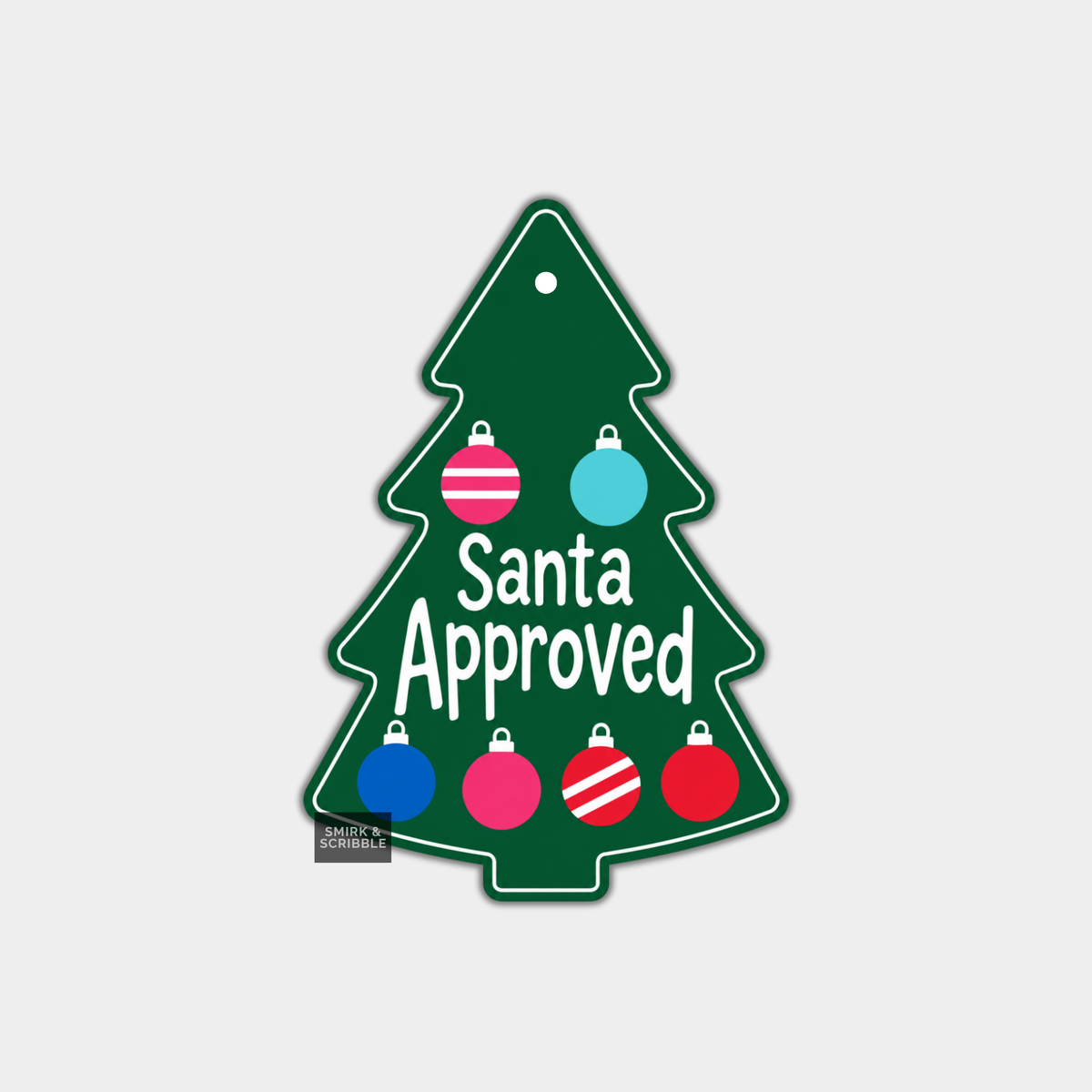 Funny Christmas Tree Gift Tags - Santa Approved