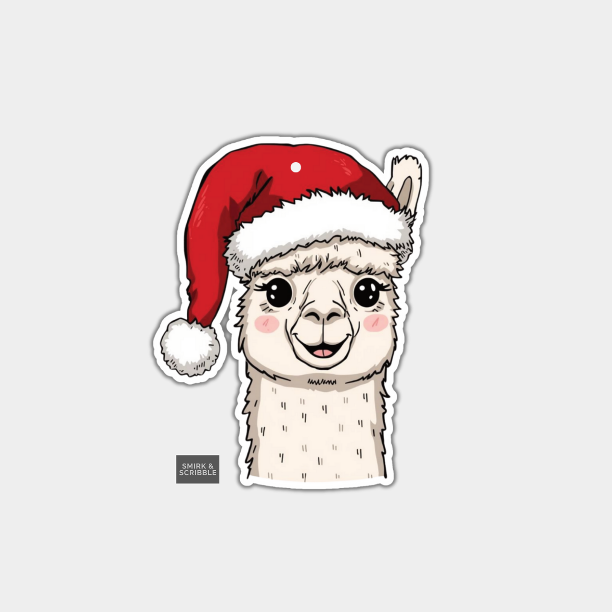 Funny Christmas Gift Tags - Happy Cute Llama