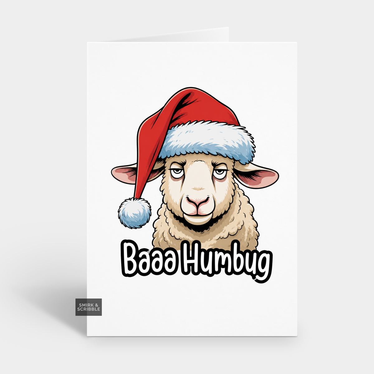 Funny Christmas Card - Grumpy Sheep Pun