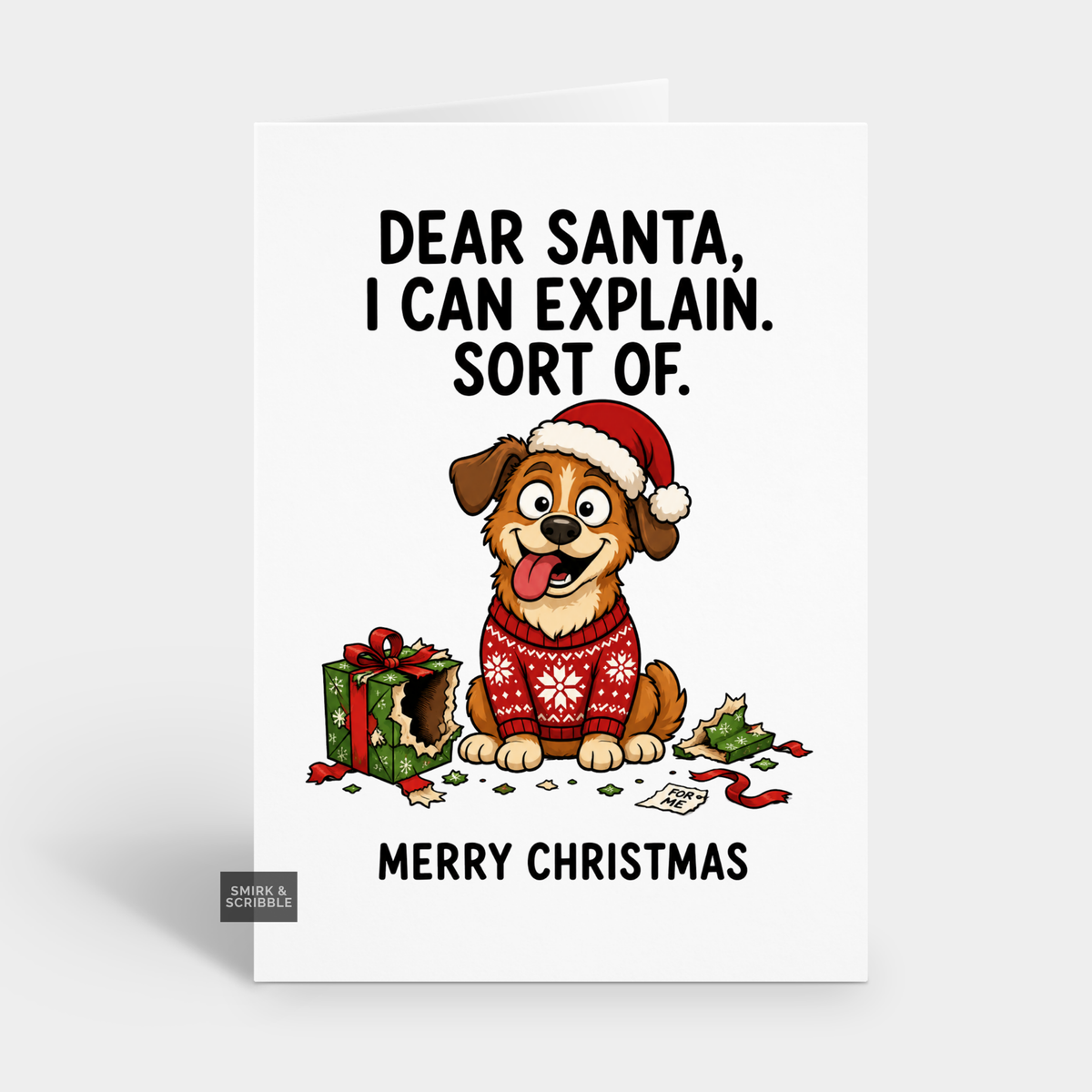 Funny Christmas Card - Can Explain Dog
