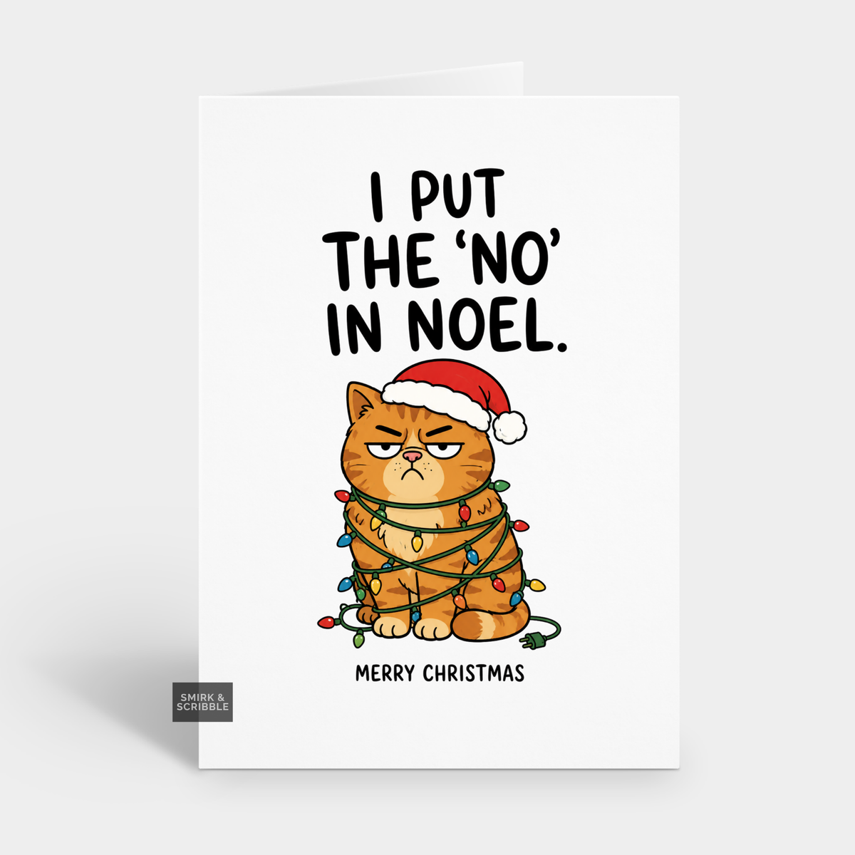 Funny Christmas Card - No Noel Orange Cat
