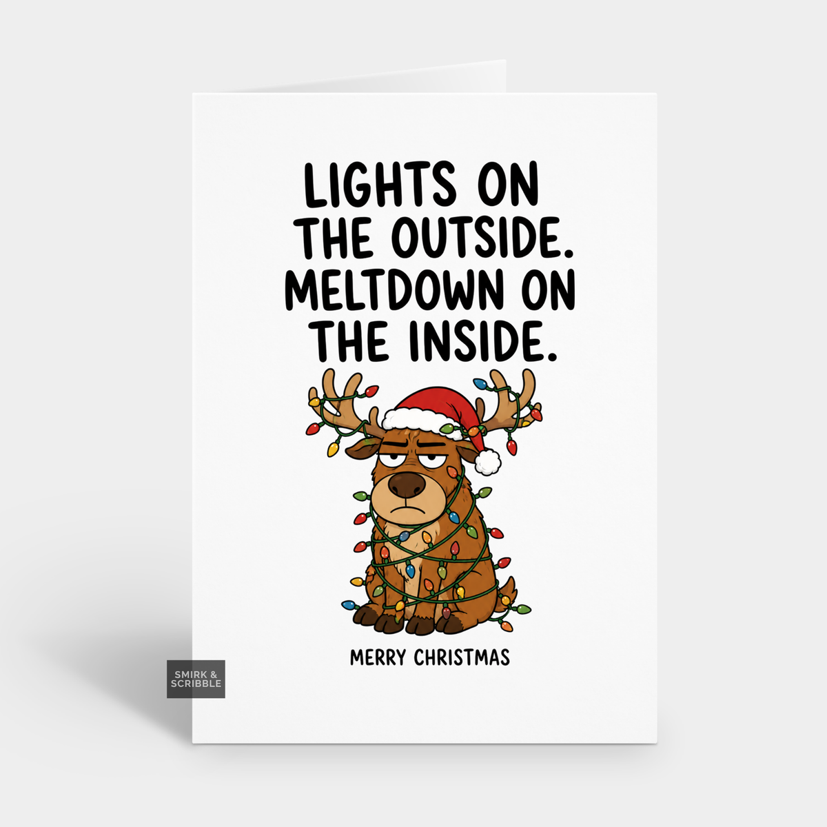 Funny Christmas Card - Meltdown Reindeer