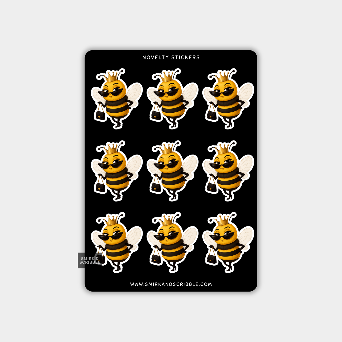Funny Vinyl Sticker Sheet - Cute Bee