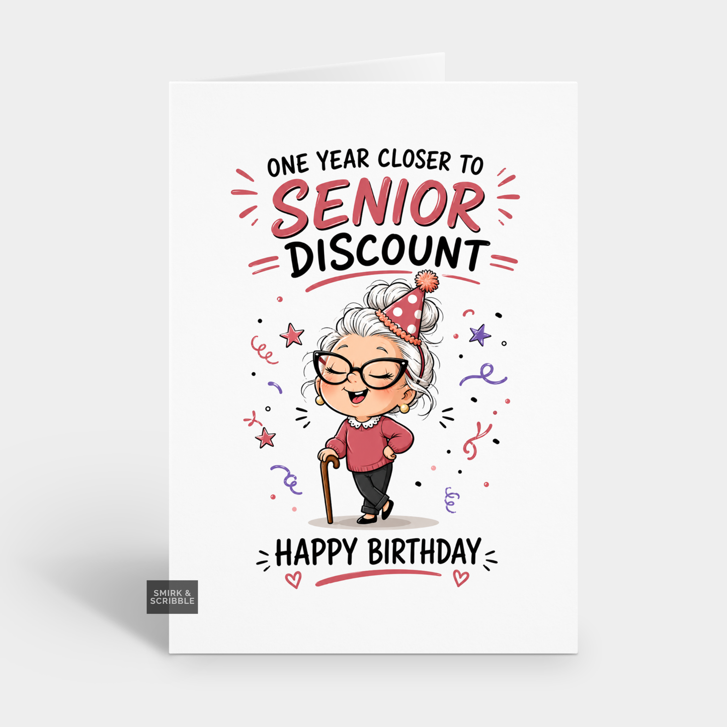 Funny Birthday Card - Closer Senior Discount