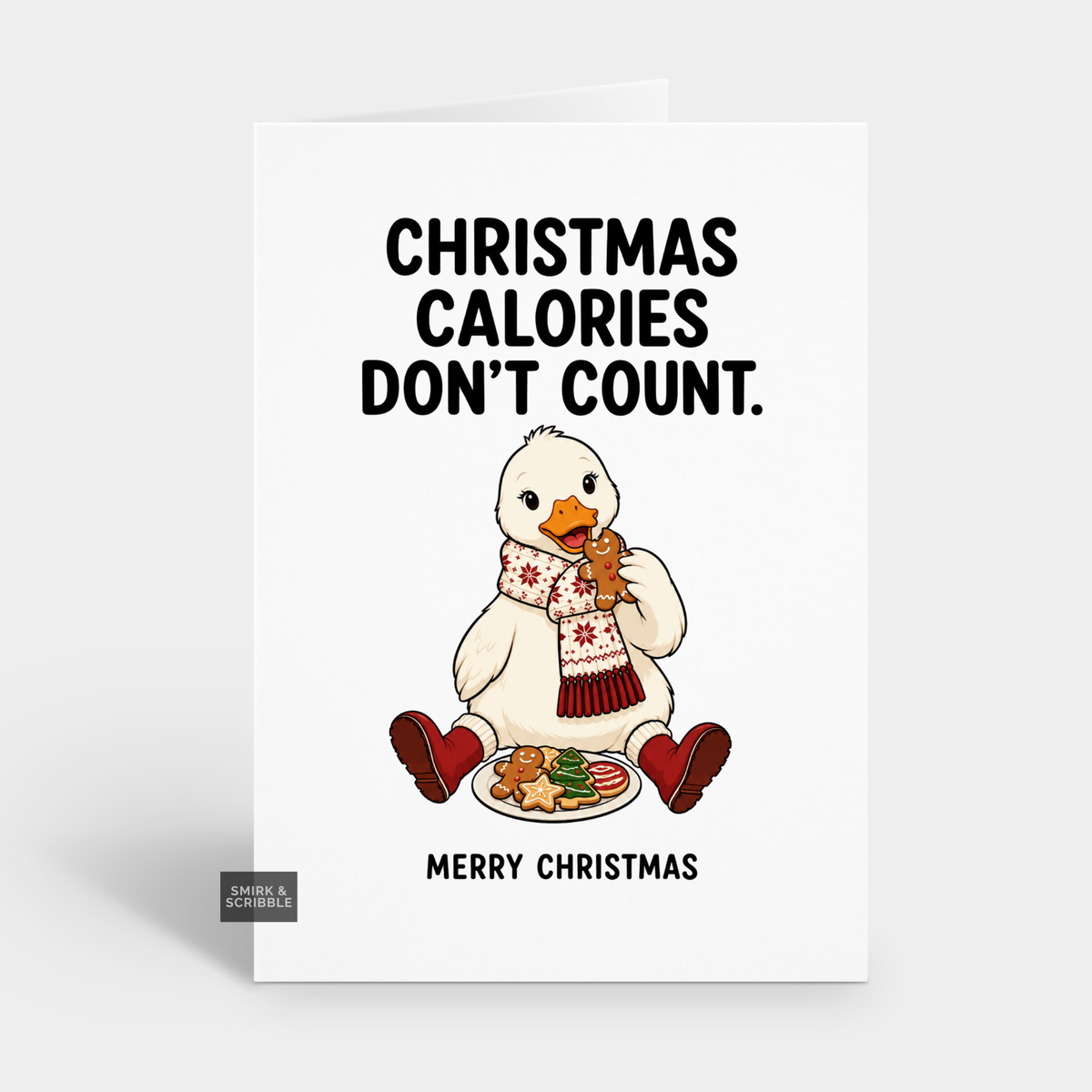 Funny Christmas Card - Calories Goose