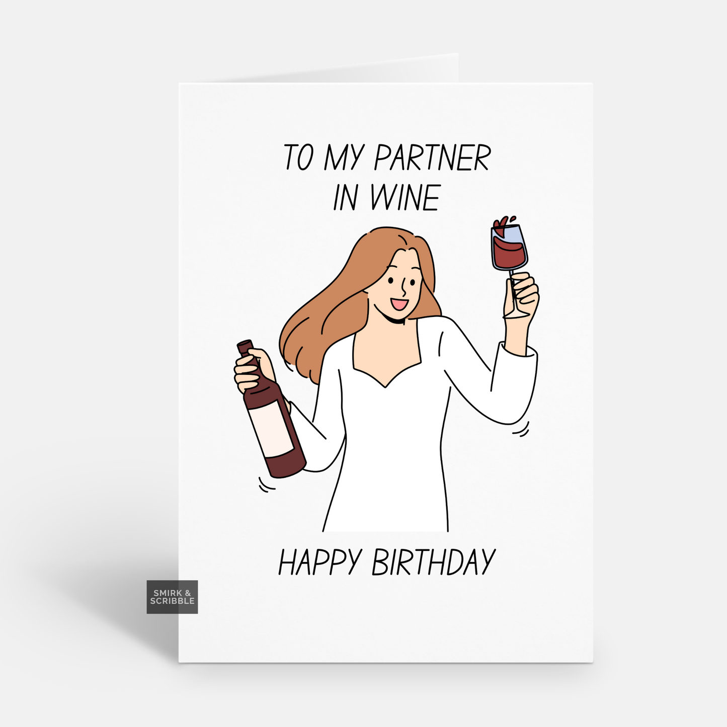 Partner In Wine Birthday Card
