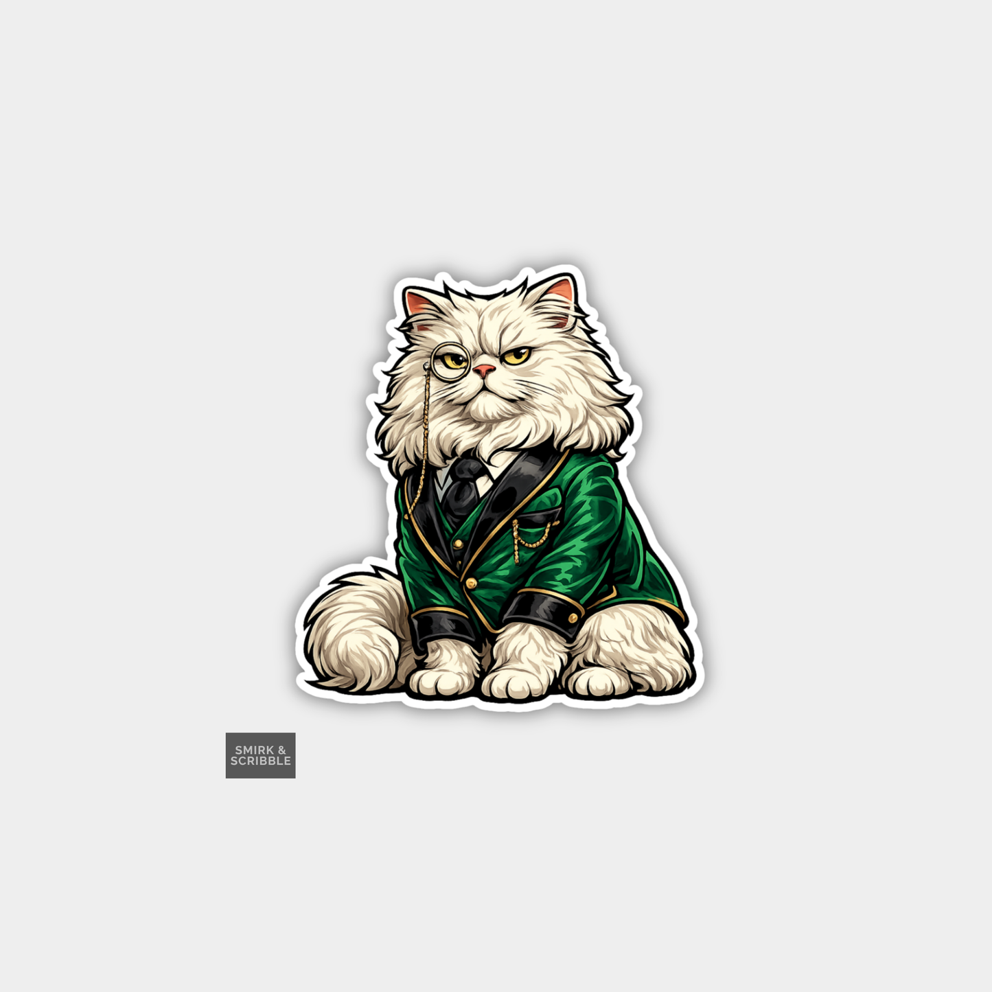 Funny Character Vinyl Sticker - Dapper Cat