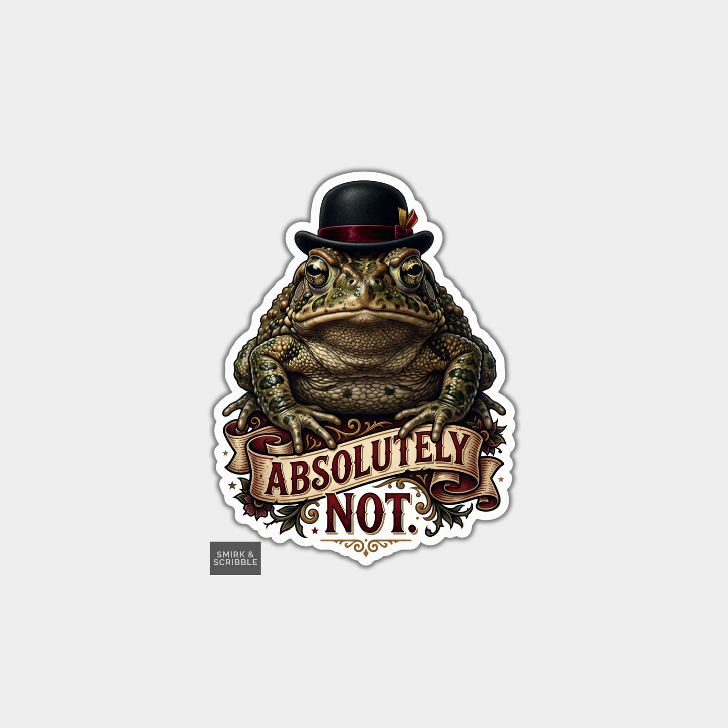 Funny Die Cut Vinyl Sticker - Absolutely Not Frog