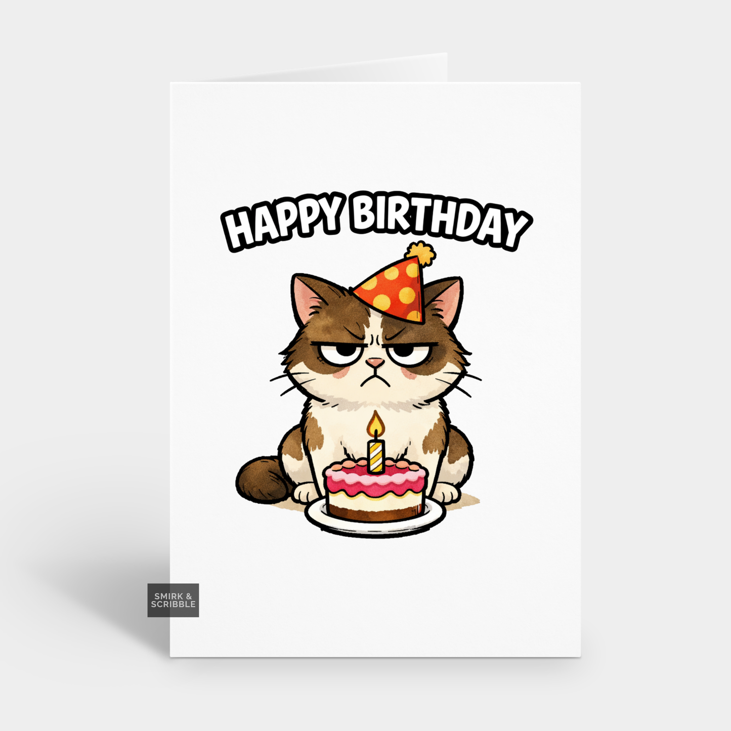 Miserable Cat Birthday Card