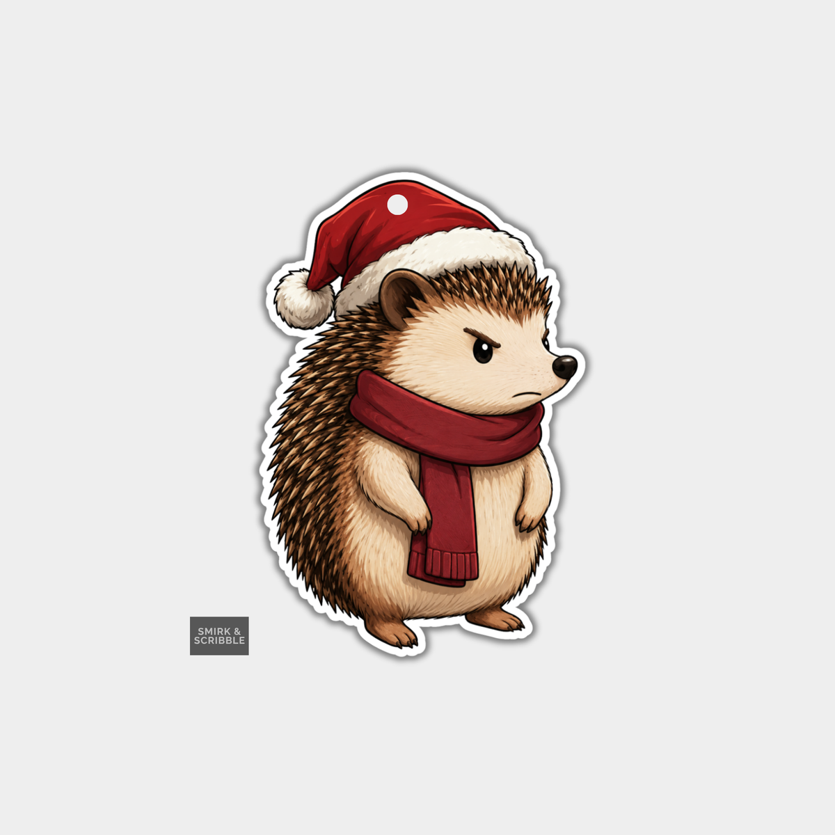 Funny Christmas Gift Tags - Grumpy Hedgehog