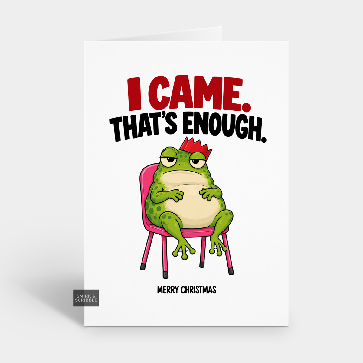 Funny Christmas Card - Grumpy Frog