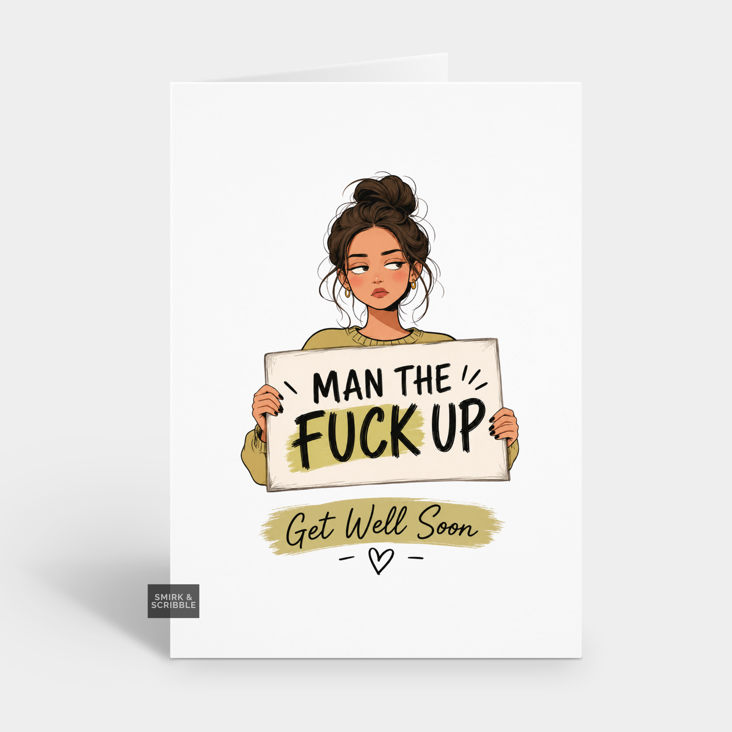 Man Up Funny Get Well Card