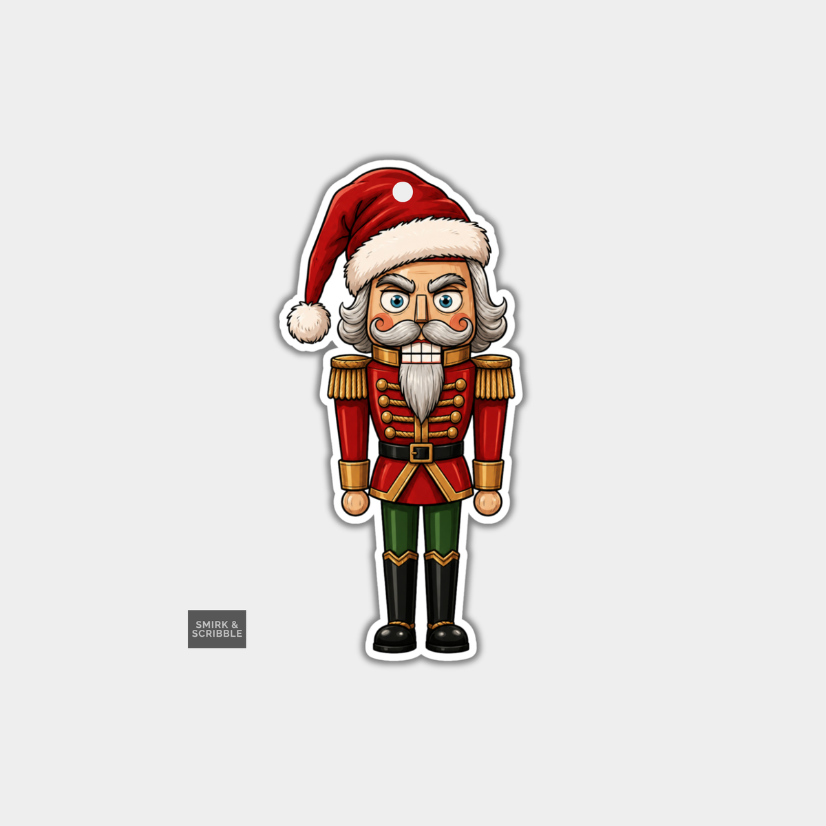 Funny Christmas Gift Tags - Nutcracker In Santa Hat