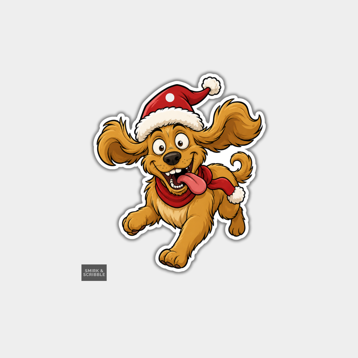 Funny Christmas Gift Tags - Cheeky Happy Dog