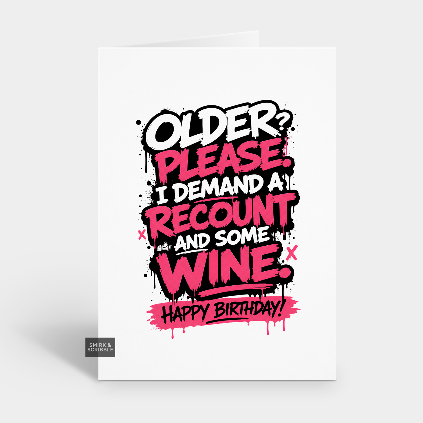 Funny Birthday Card - Recount Wine