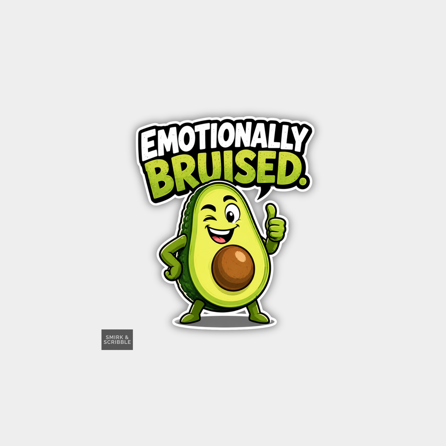 Funny Character Vinyl Sticker - Emotional Avocado