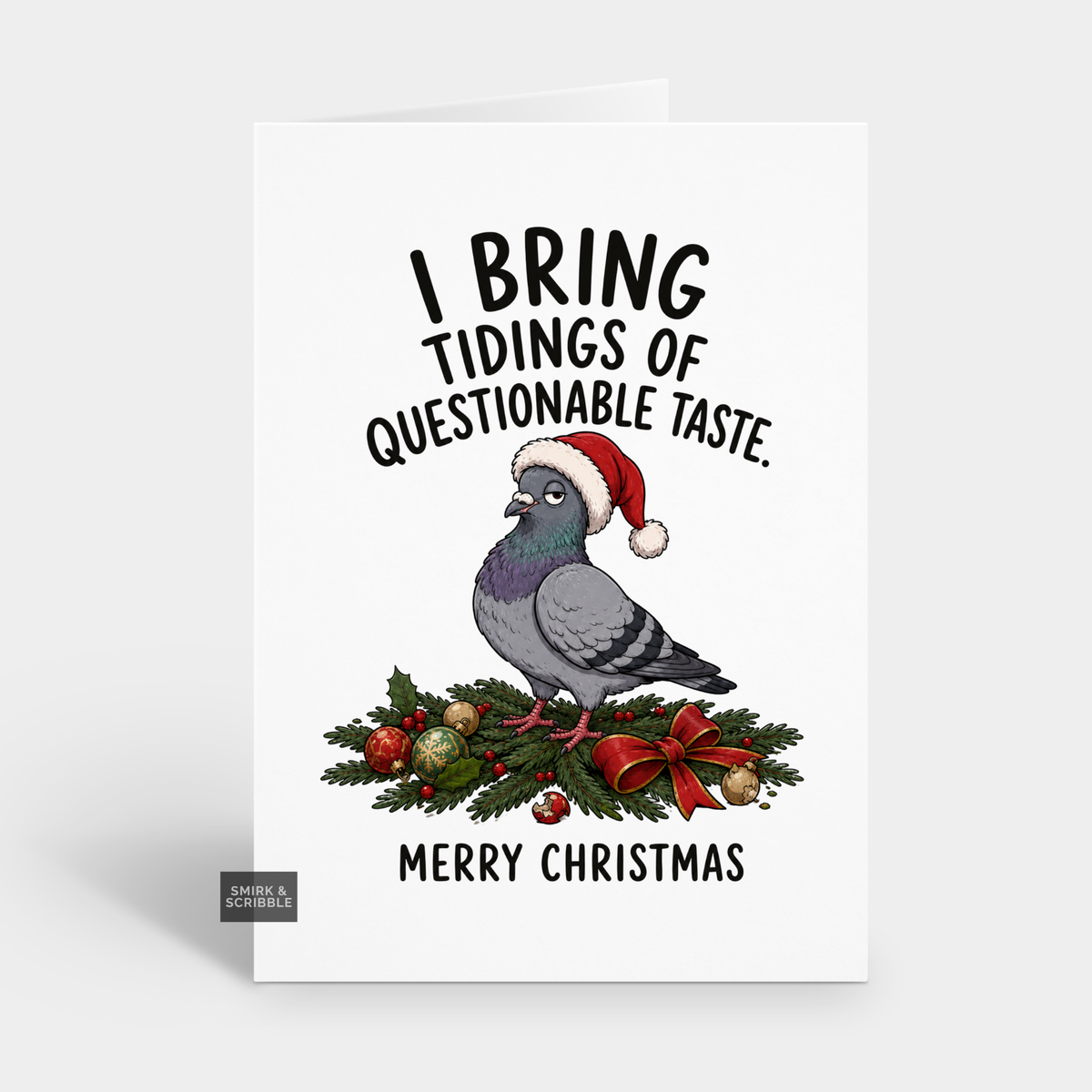 Funny Christmas Card - Tidings Pigeon