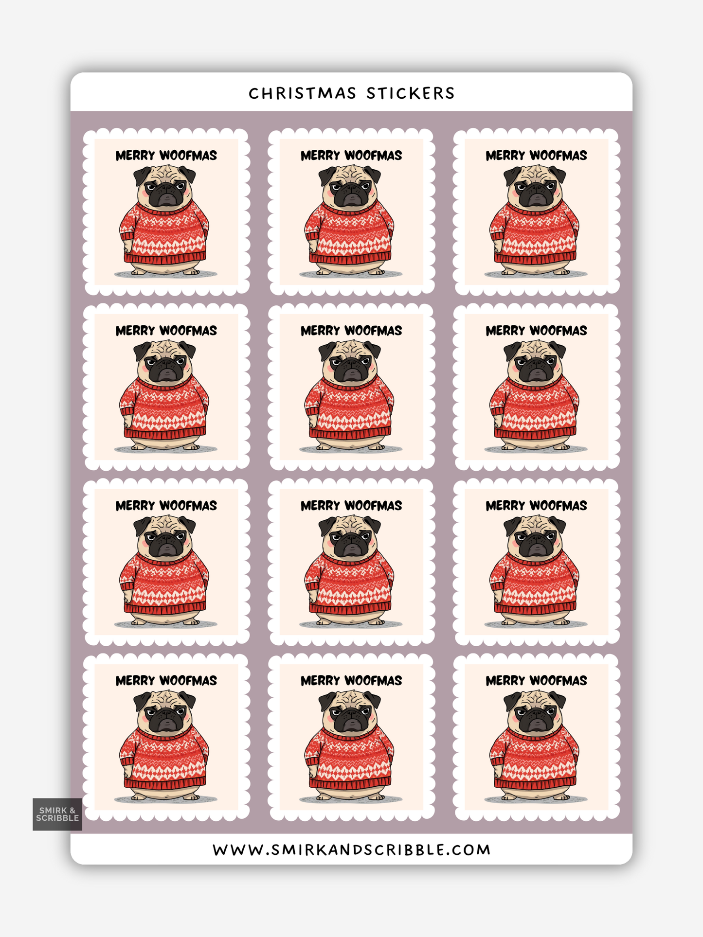 Woofmas Christmas Stamp Stickers