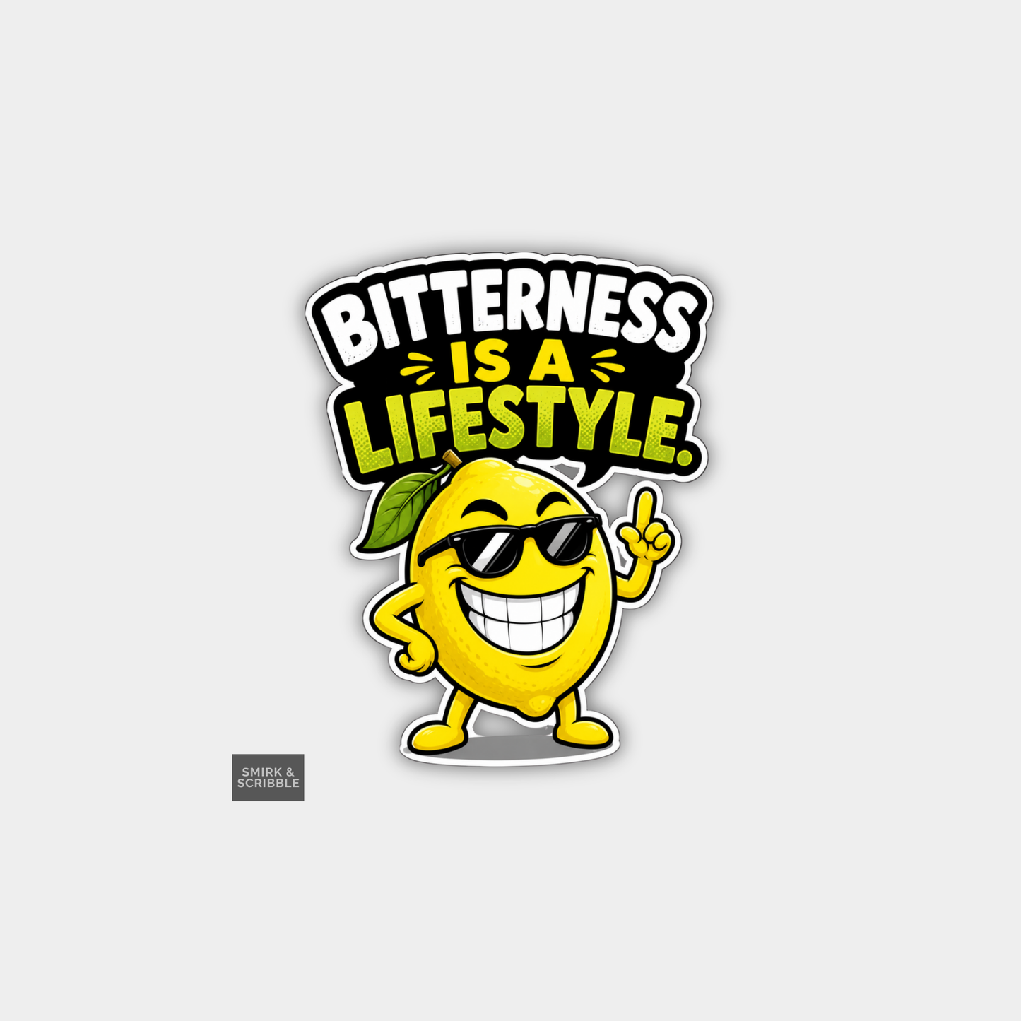 Funny Character Vinyl Sticker - Bitterness Lemon