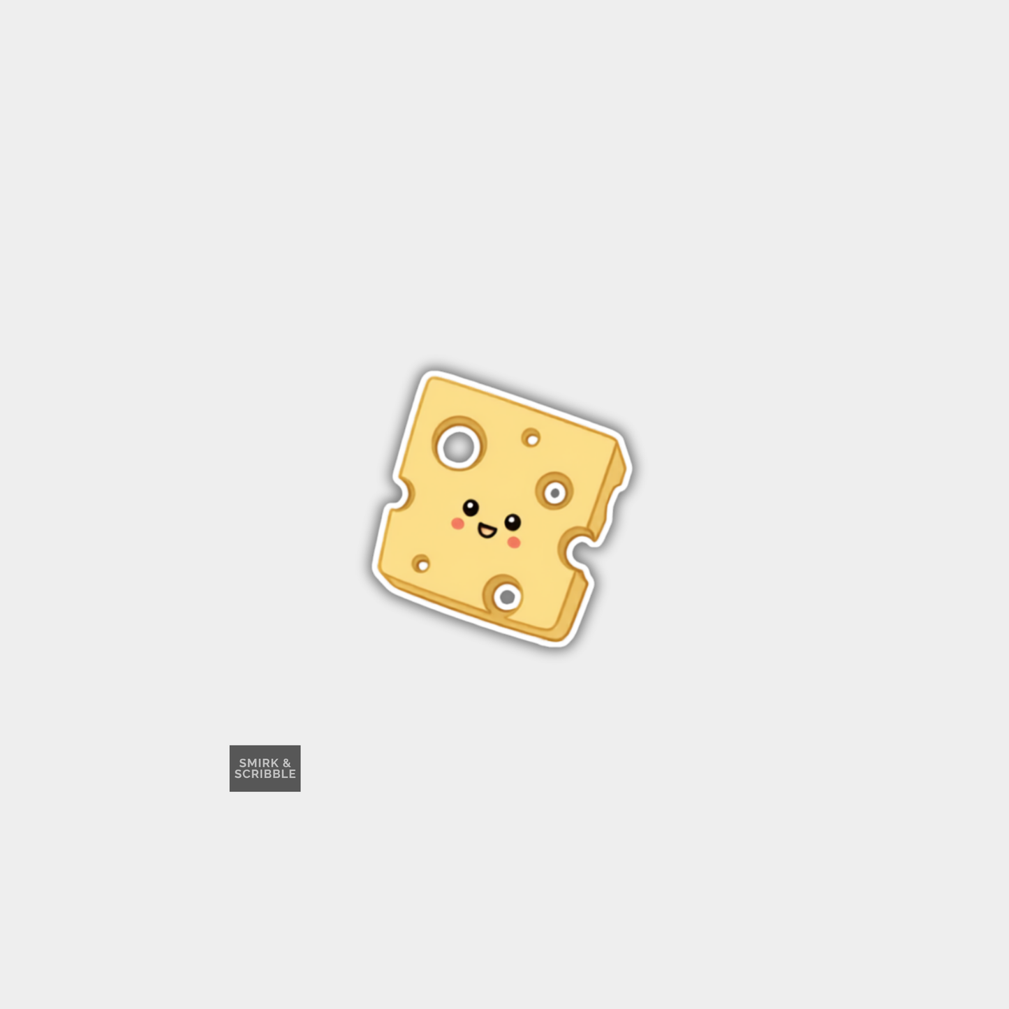 Funny Character Vinyl Sticker - Cute Swiss Cheese