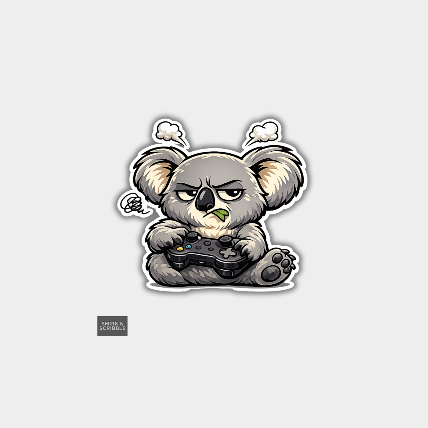 Funny Die Cut Vinyl Sticker - Gamer Koala