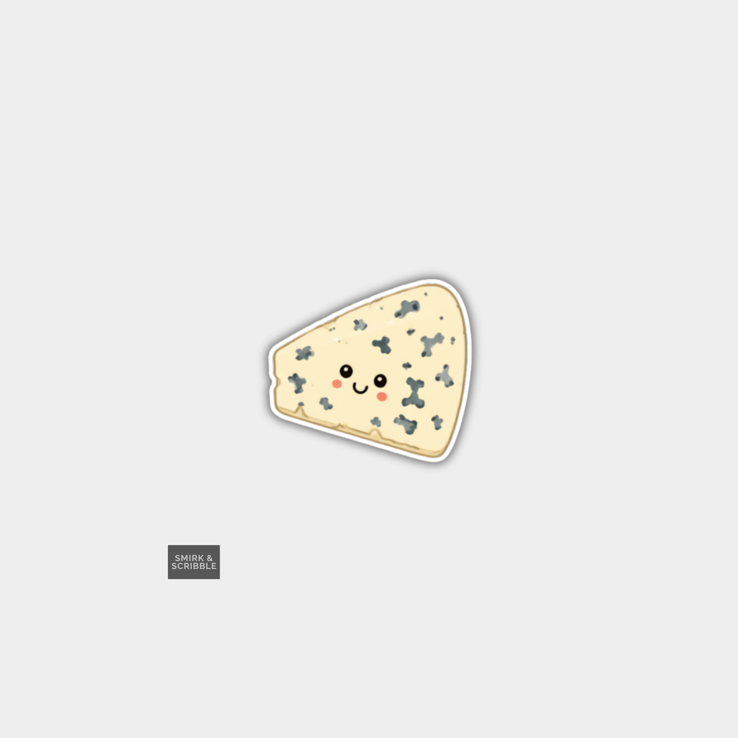 Funny Character Vinyl Sticker - Cute Blue Cheese