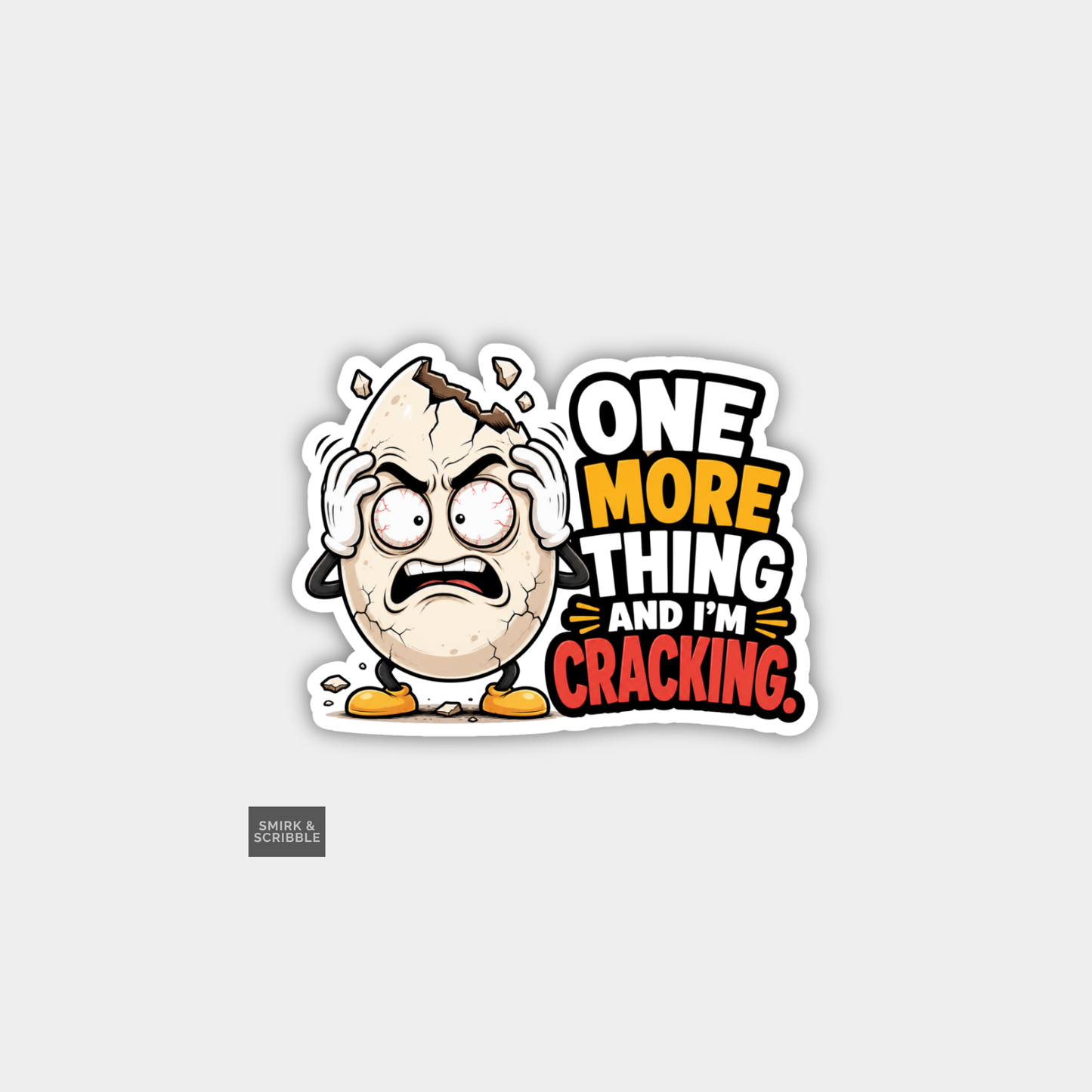 Funny Character Vinyl Sticker - Cracking Egg