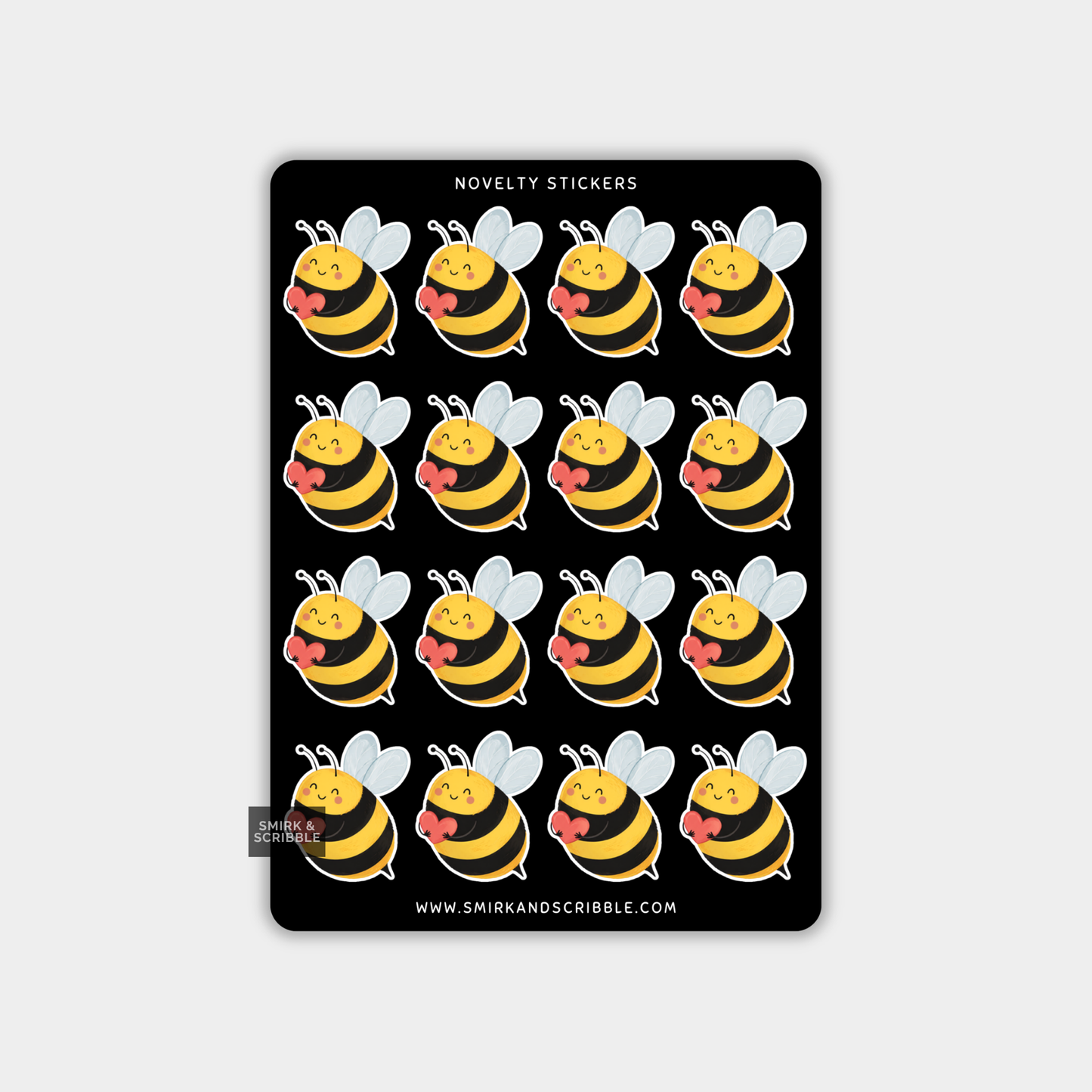 Funny Vinyl Sticker Sheet - Cute Bee
