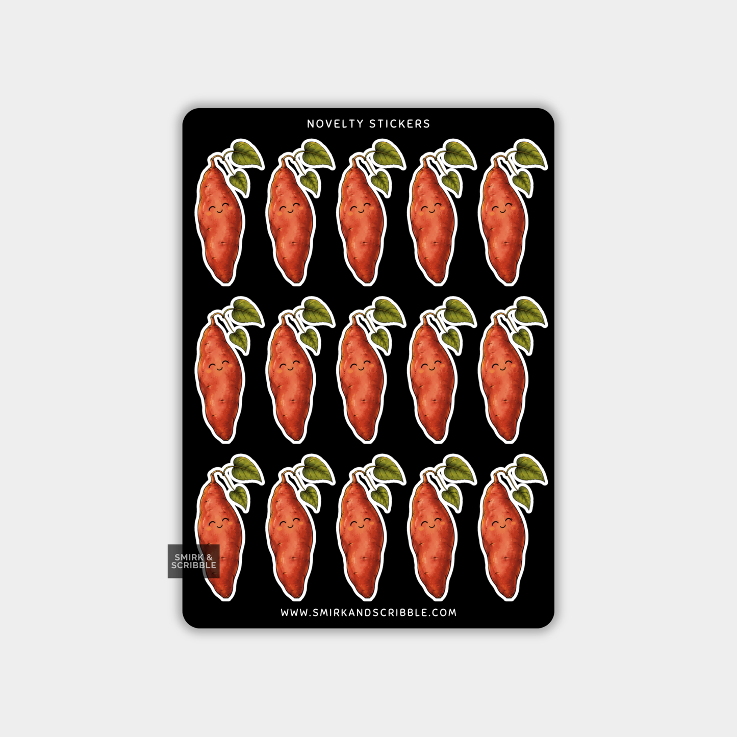 Funny Vinyl Sticker Sheet - Cute Sweet Potato