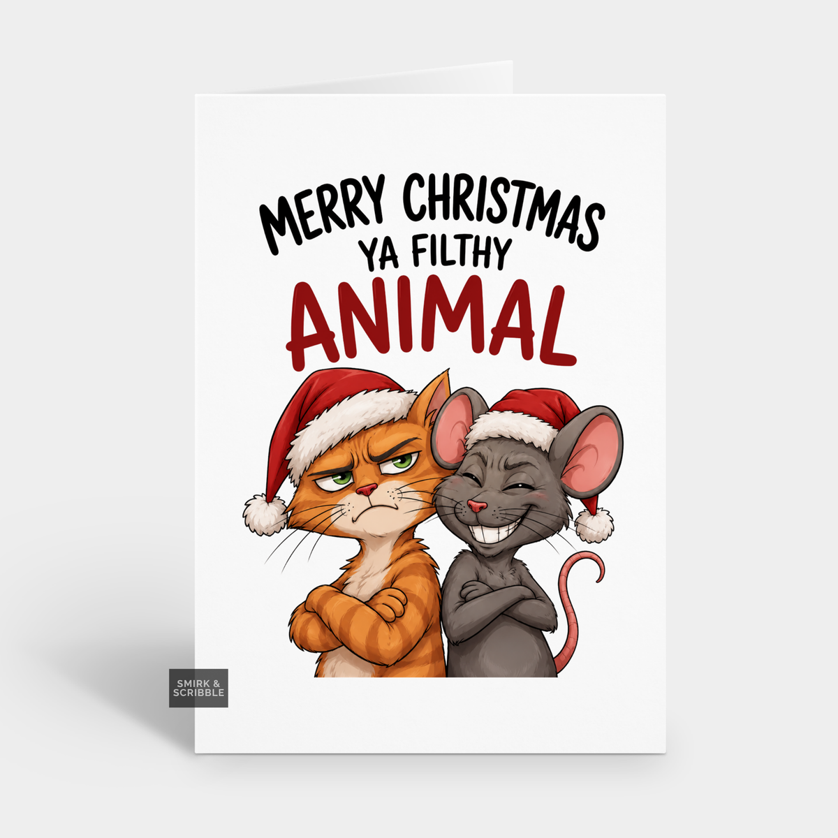 Funny Christmas Card - Filthy Animal