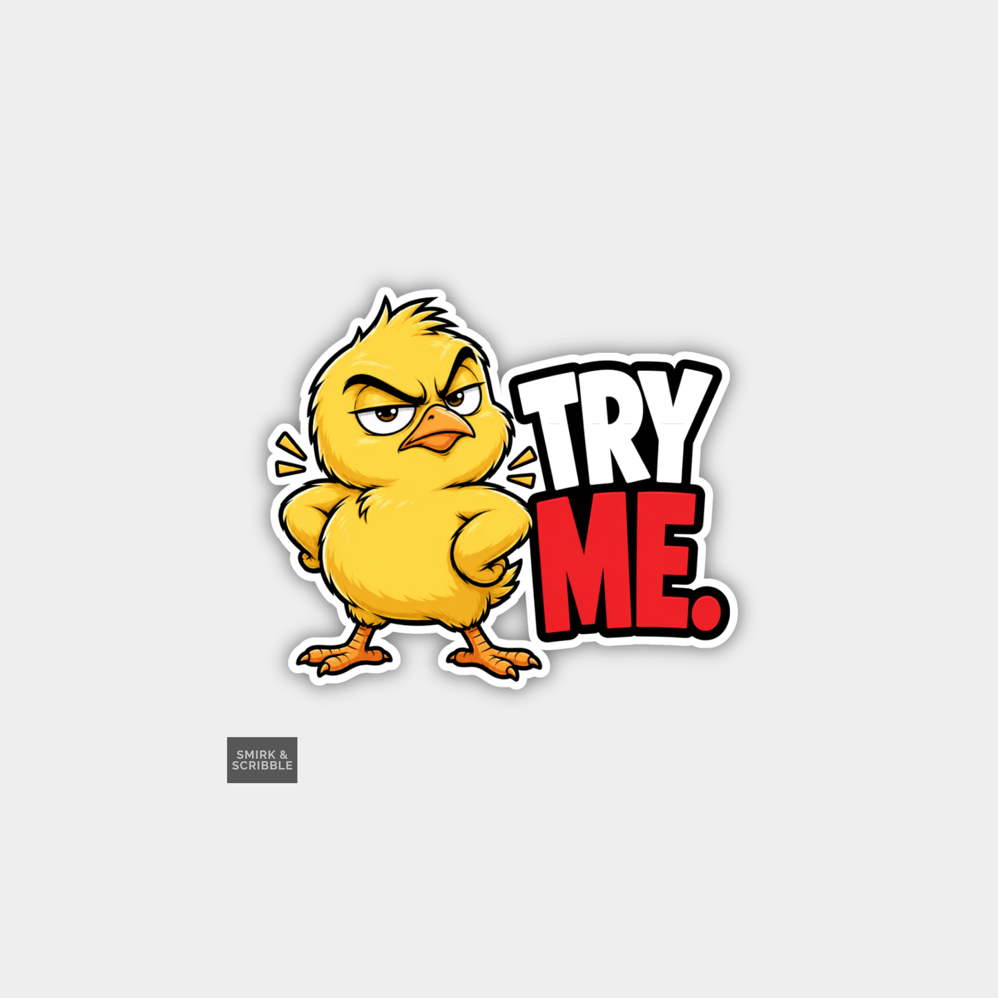 Funny Character Vinyl Sticker - Try Me Chick