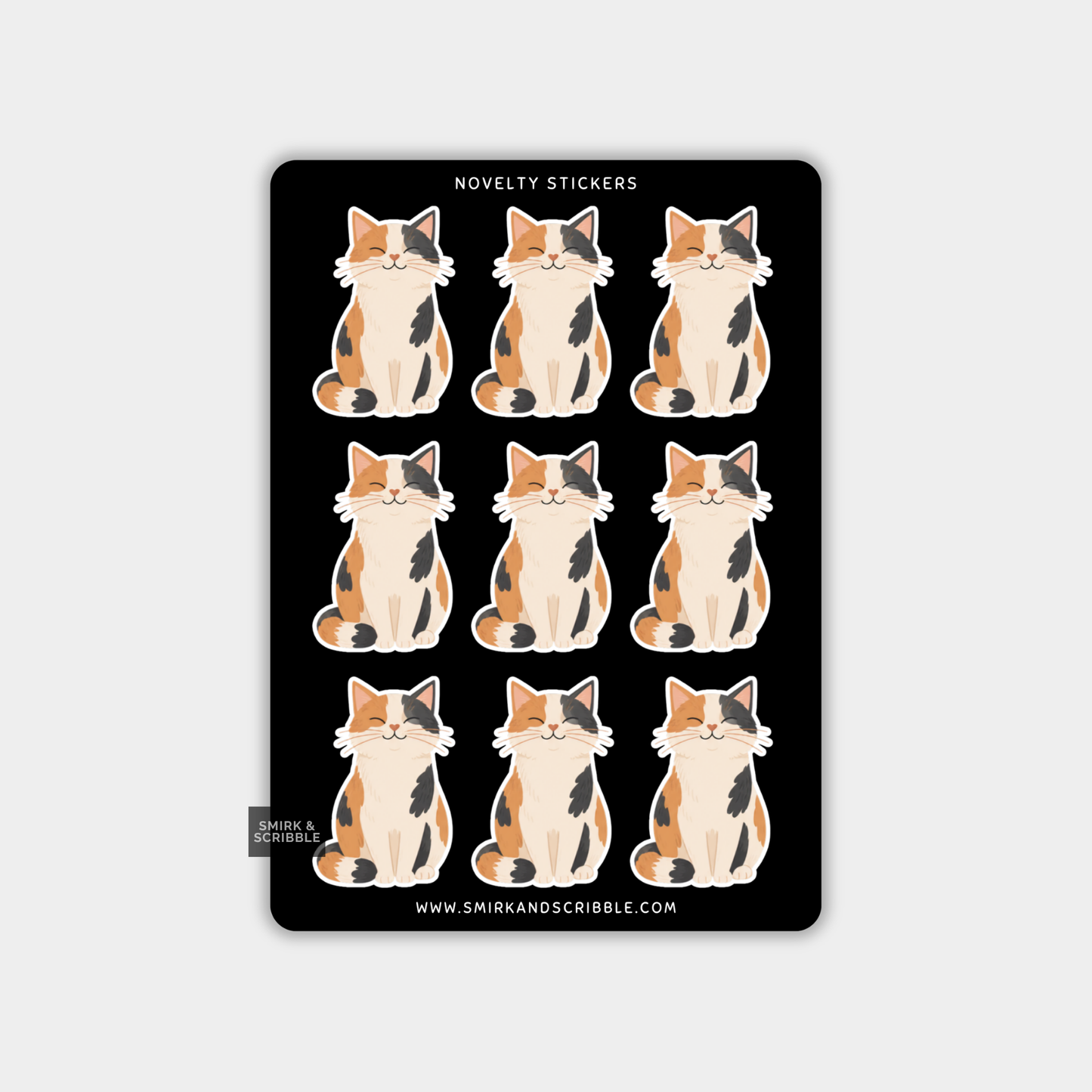 Funny Vinyl Sticker Sheet - Cute Cat
