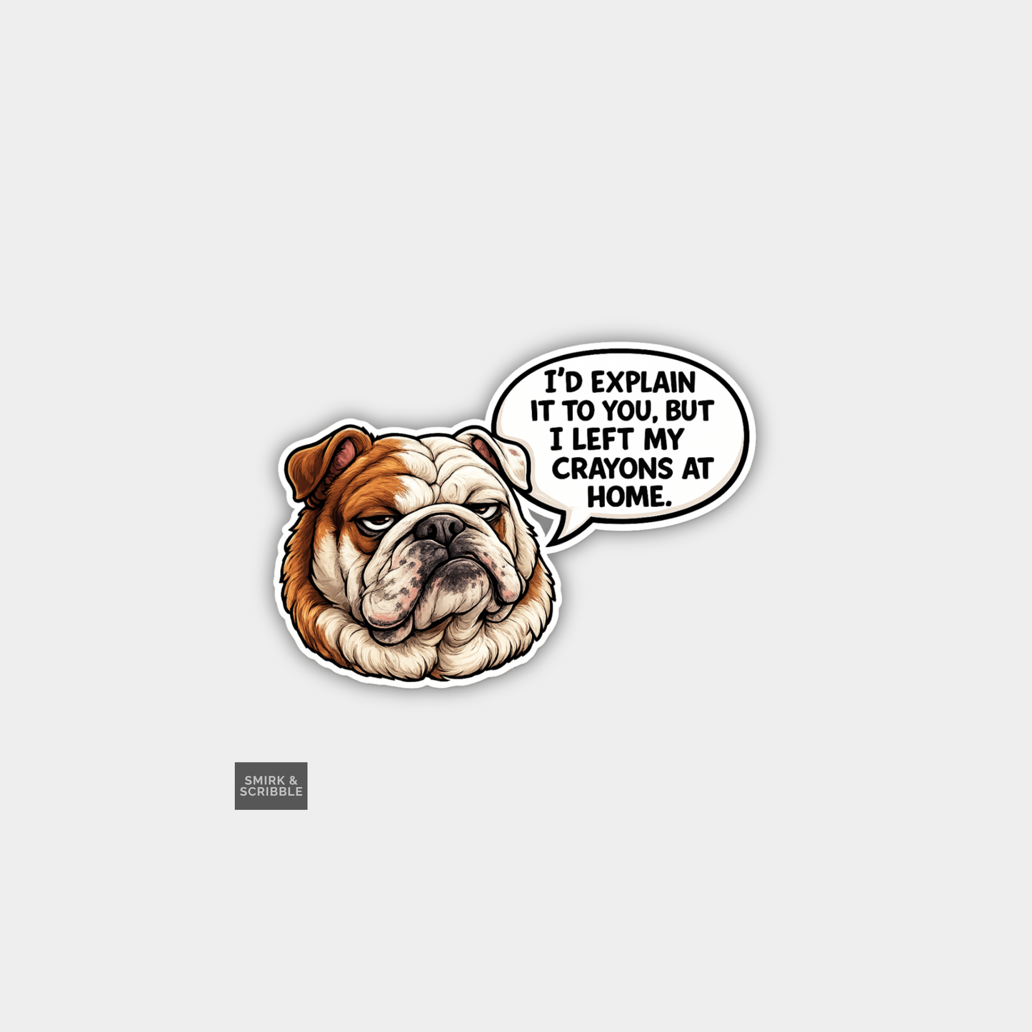Funny Character Vinyl Sticker - Crayons Rude Dog